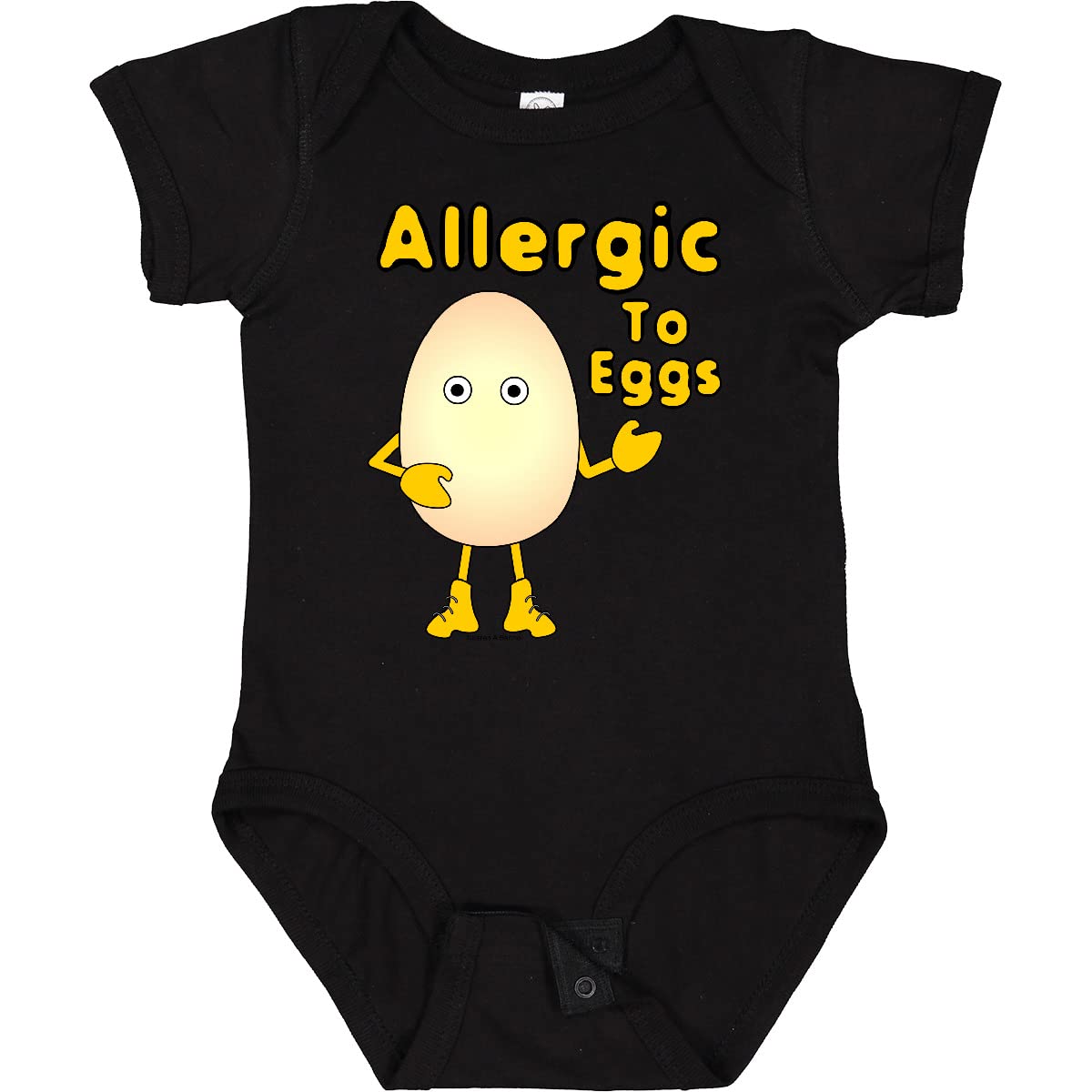 Inktastic Allergic To Eggs Baby Bodysuit - 100% Cotton Cute Infant Onesie for Egg Allergy Awareness - Perfect for Newborns, Infants & Toddlers | Great for Daycare, Playdates & Allergy Awareness Events