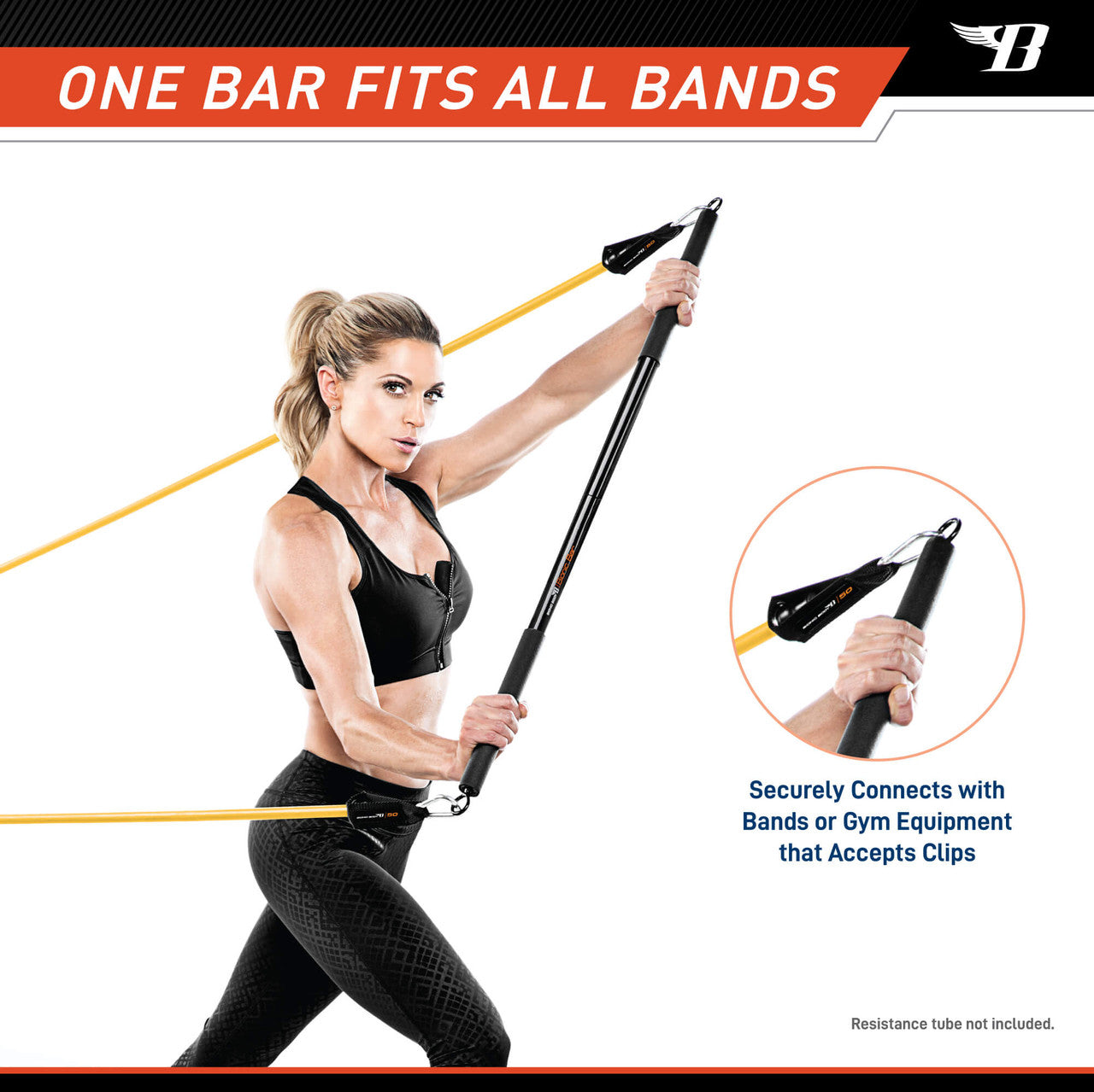 Bionic Body BBEB 020 Exercise Bar - Portable Home Gym Equipment for Strength Training, Pull Ups & Workouts - Perfect for Home, Office & Travel Fitness