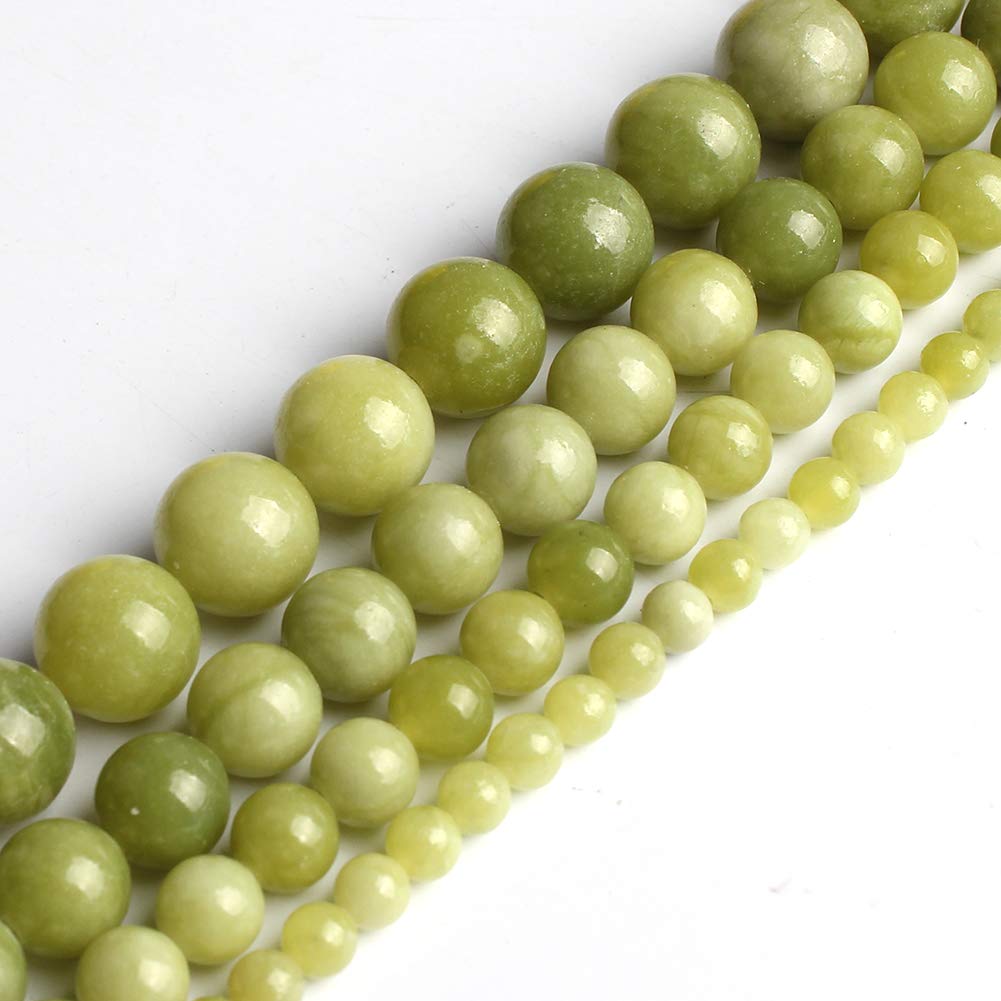 Premium Chinese Green Jade Round Beads - 8mm 15-inch Strand for DIY Jewelry Making, Necklaces & Bracelets - Natural Healing Stone for Meditation & Spiritual Gifts