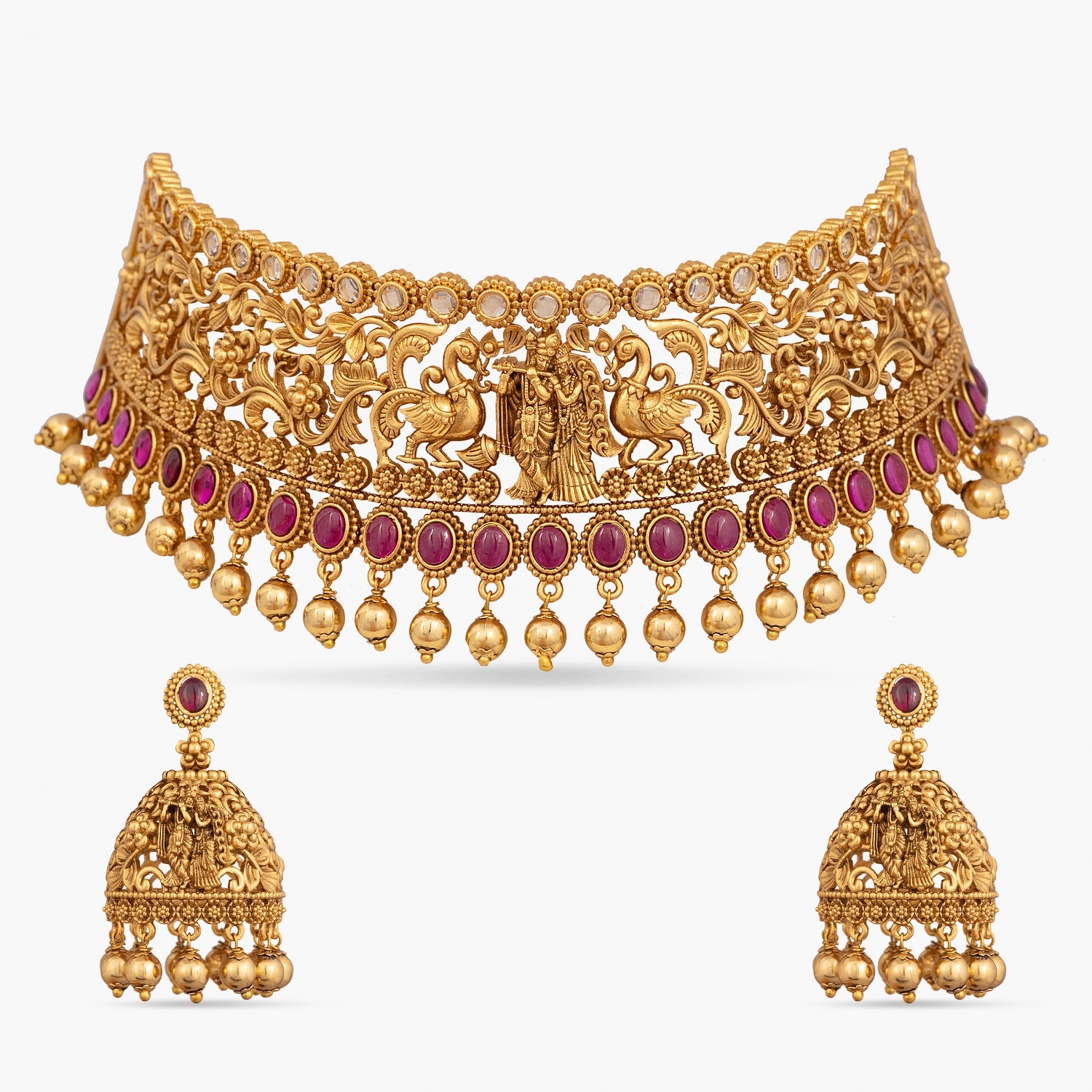 Keyur Antique Choker Set - Vintage Jewelry Necklace for Women - Perfect for Weddings, Parties & Special Occasions