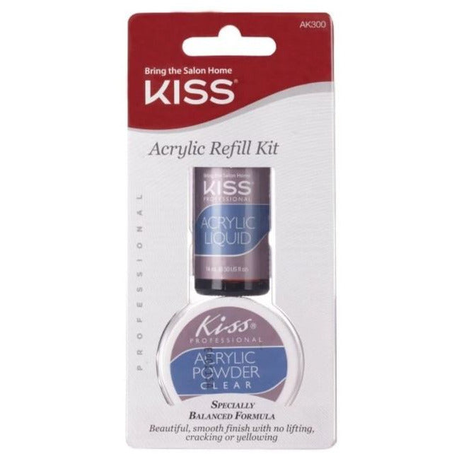KISS Acrylic Refill Kit for Nails - Professional DIY Nail Extension & Repair Set - Perfect for Home, Salon, and Travel Use