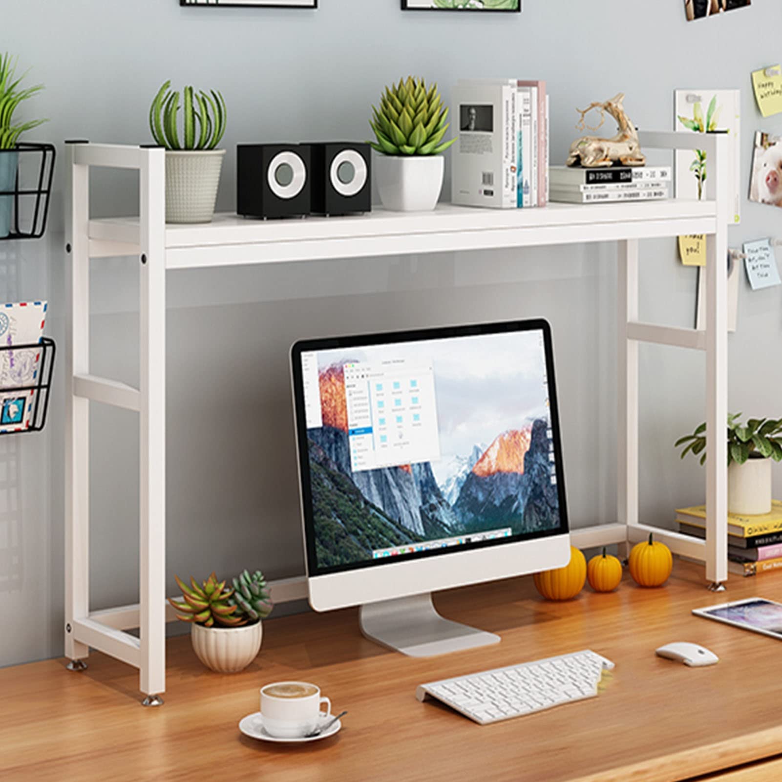 Adjustable Desktop Bookshelf Storage Rack - Organizer for Office, Home & Workspace - Perfect for Storing Books, Files & Office Supplies