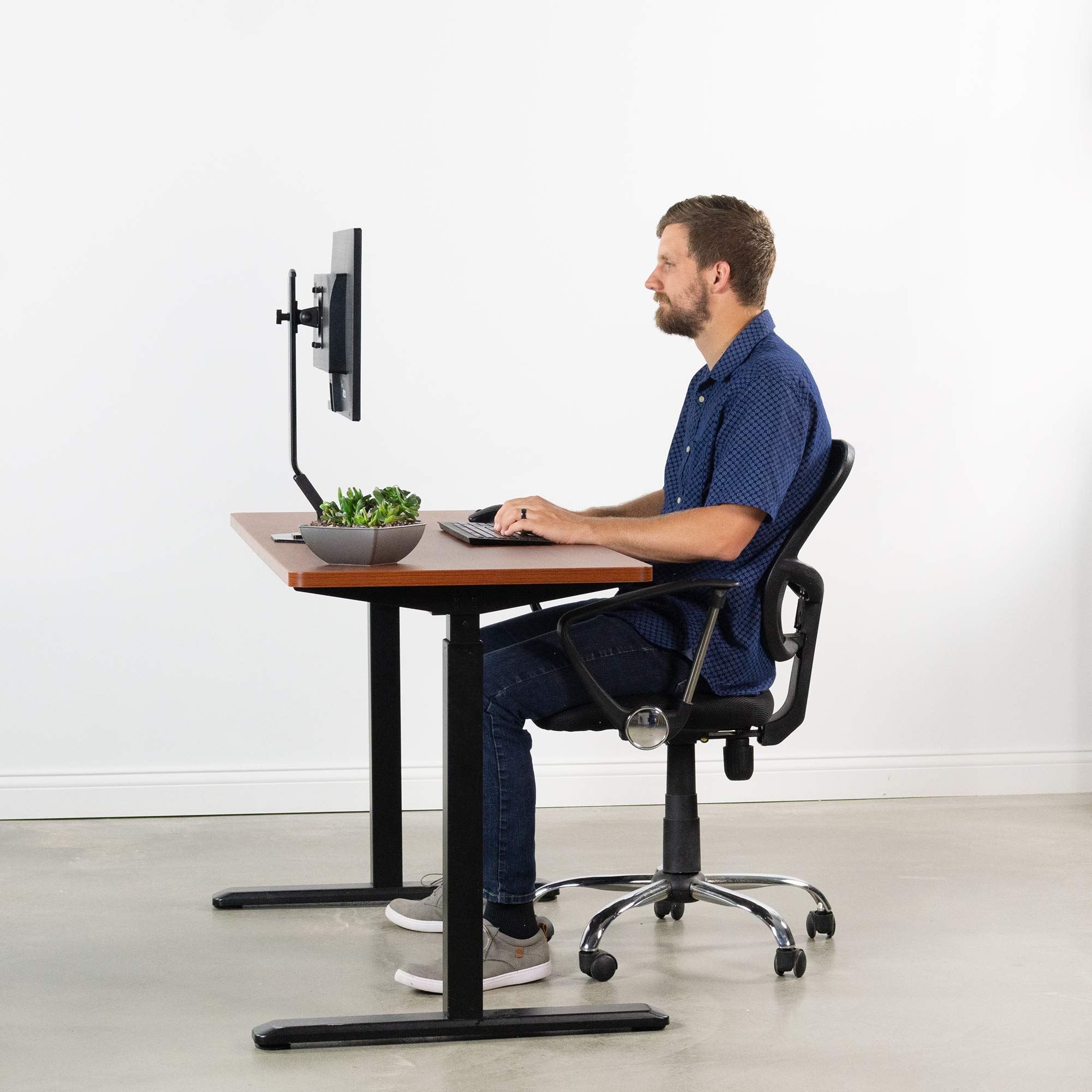 VIVO Dark Walnut 60 x 24 Inch Universal Solid Wood Table Top for Adjustable Height Desk Frames - Perfect for Home Office, Standing Desk & Workspace Setup