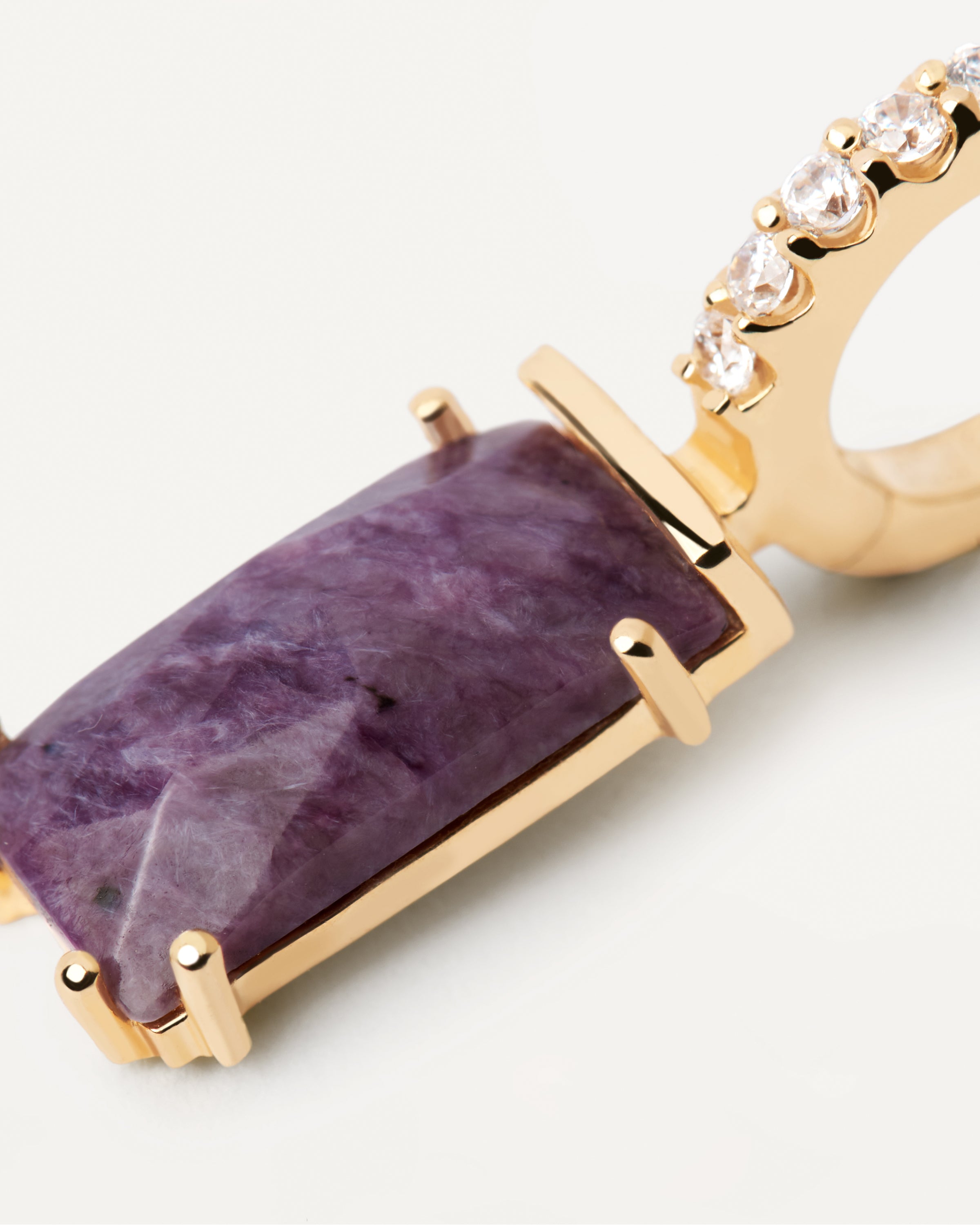 Kaori Charoite Single Earring – Handmade Purple Gemstone Jewelry for Women | Perfect for Parties, Weddings & Special Occasions