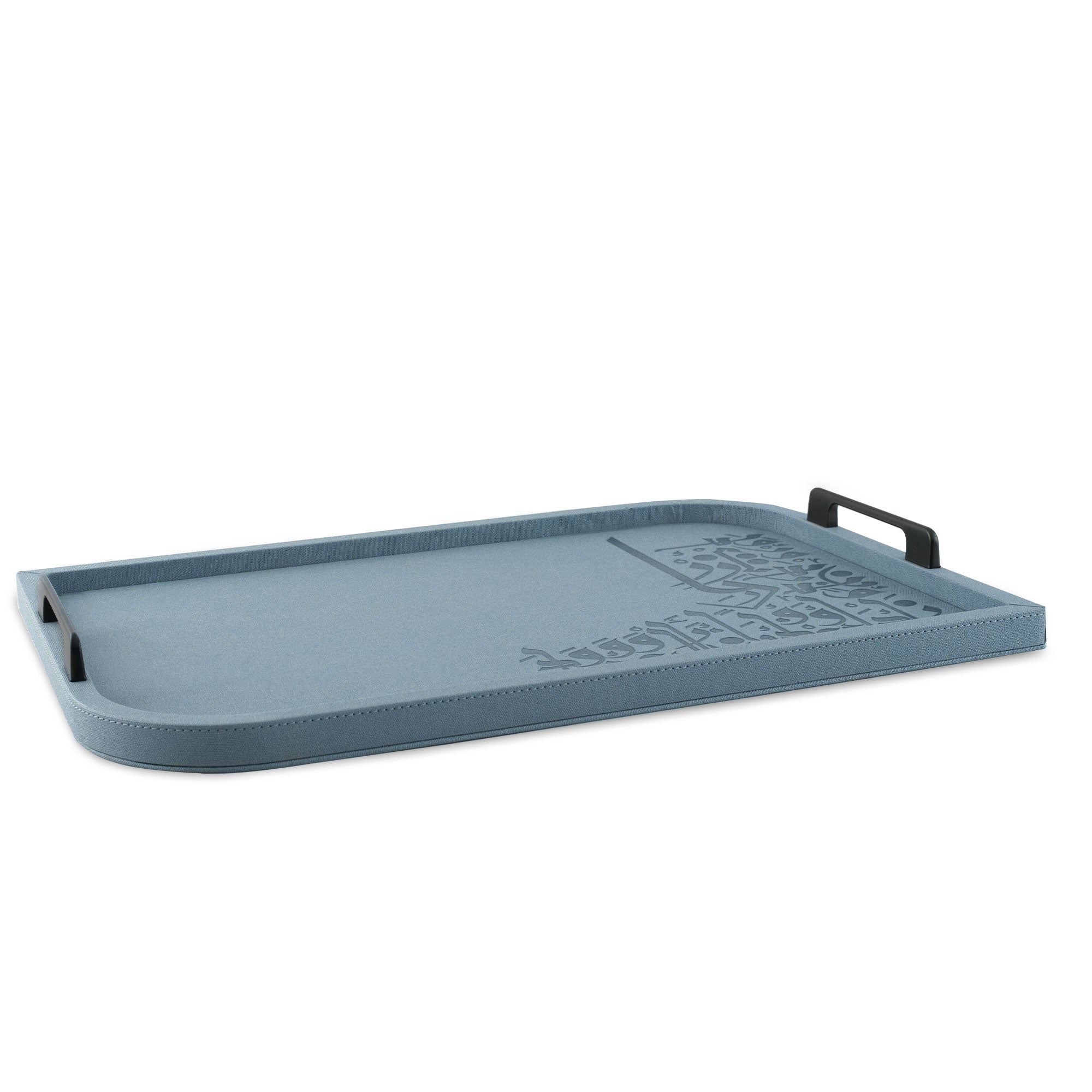 Dimlaj Wadoud Modern Serving Tray - Elegant Grayish Blue Decorative Tray for Dining, Coffee Table, Kitchen & Home Decor - Perfect for Entertaining, Breakfast in Bed, and Living Room Organization