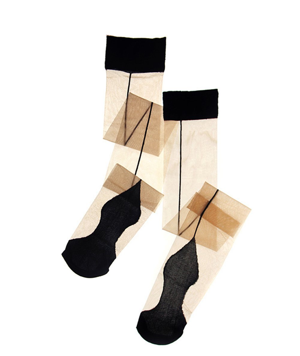 2 Pair Nylon Sexy Thigh High Stockings with Back Seam for Women - Suspender Garter Belts, Cuban Heel Tights Pantyhose - Perfect for Date Night, Cosplay & Vintage Fashion