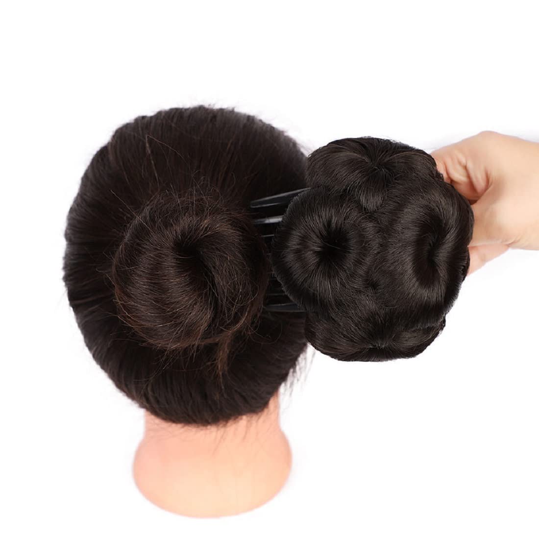 Abrish Women's Stylish Juda Bun Hair Clip with Synthetic Hair Extensions - Perfect for Updos, Ponytails & Special Occasions