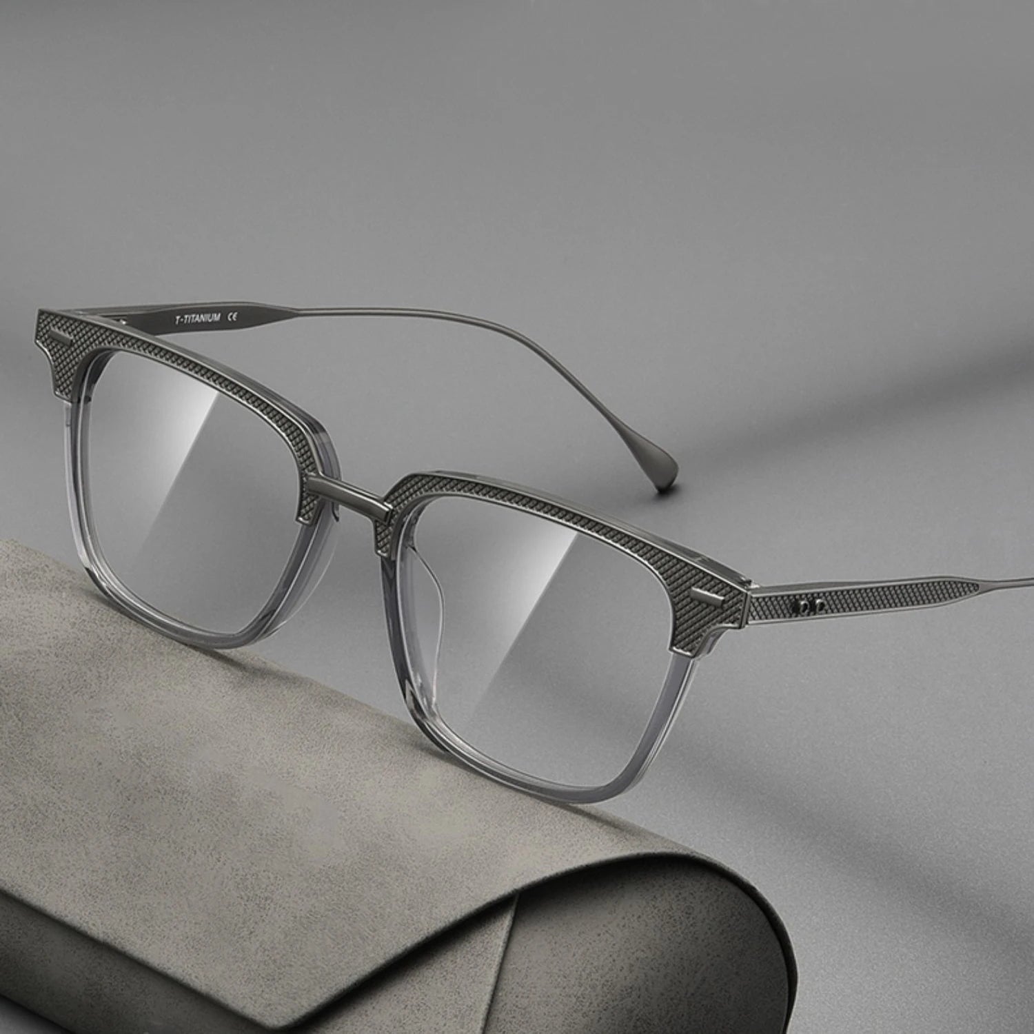 Stylish Black Unisex Titanium Square Full Rim Eyeglasses 42085 - Perfect for Work, Reading & Fashion