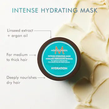 Moroccanoil Hydration Intense Hydrating Mask for Dry Damaged Hair - Deep Conditioning Treatment with Argan Oil for Frizz Control & Shine - Perfect for Salon-Quality Hair Care at Home
