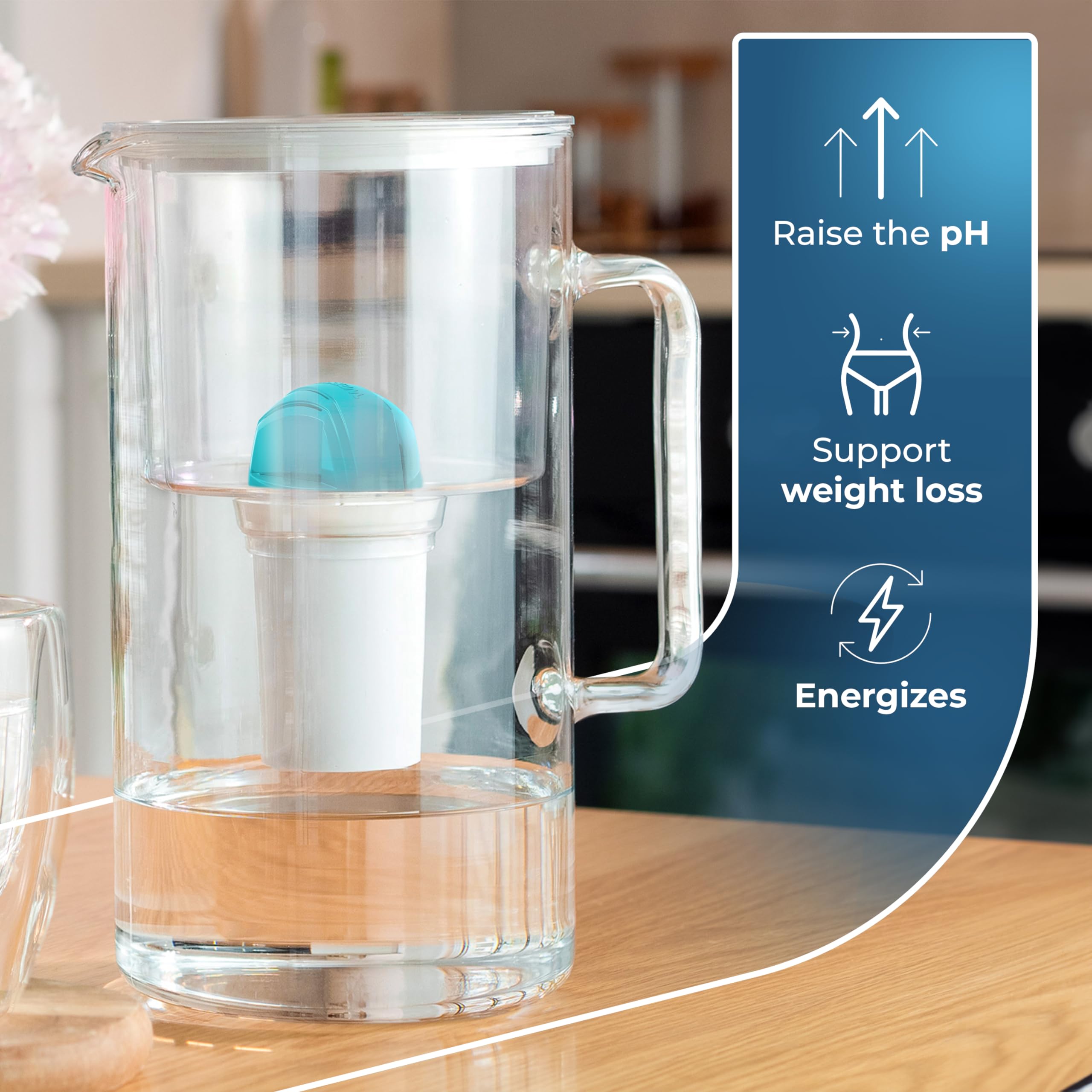 Aqua Classic Alkaline Water Filter Cartridge - 3 Pack Replacement for Brita Pitcher & Dispenser | pH Balanced Water Filter to Reduce Contaminants & Improve Taste | Perfect for Home, Office & Travel Use