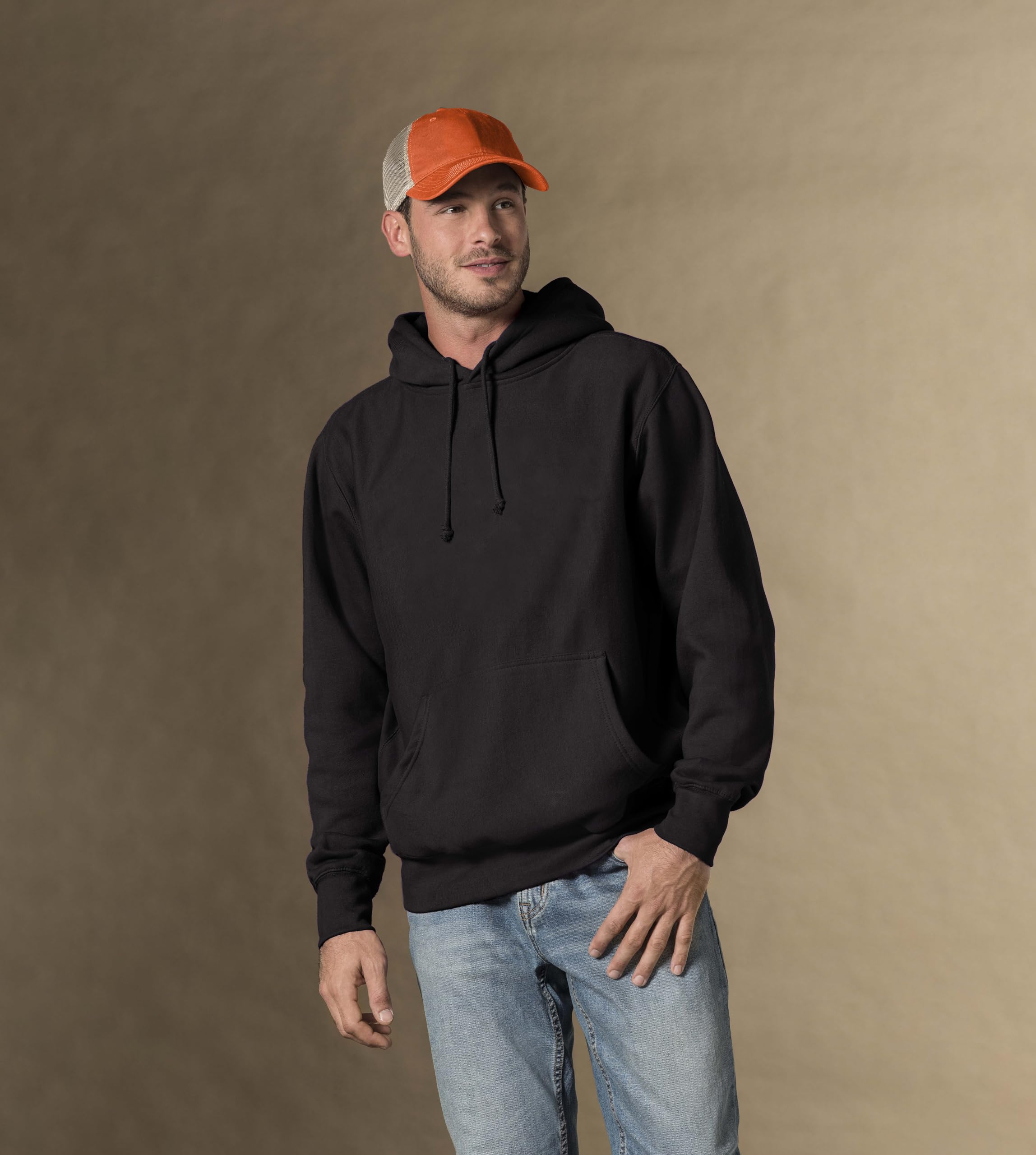 MV Sport Men's Heavyweight Fleece Hoodie - Thick Cotton Pullover Sweatshirt with Drawstring for Casual Wear | Gym, Outdoor Activities & Winter Layering