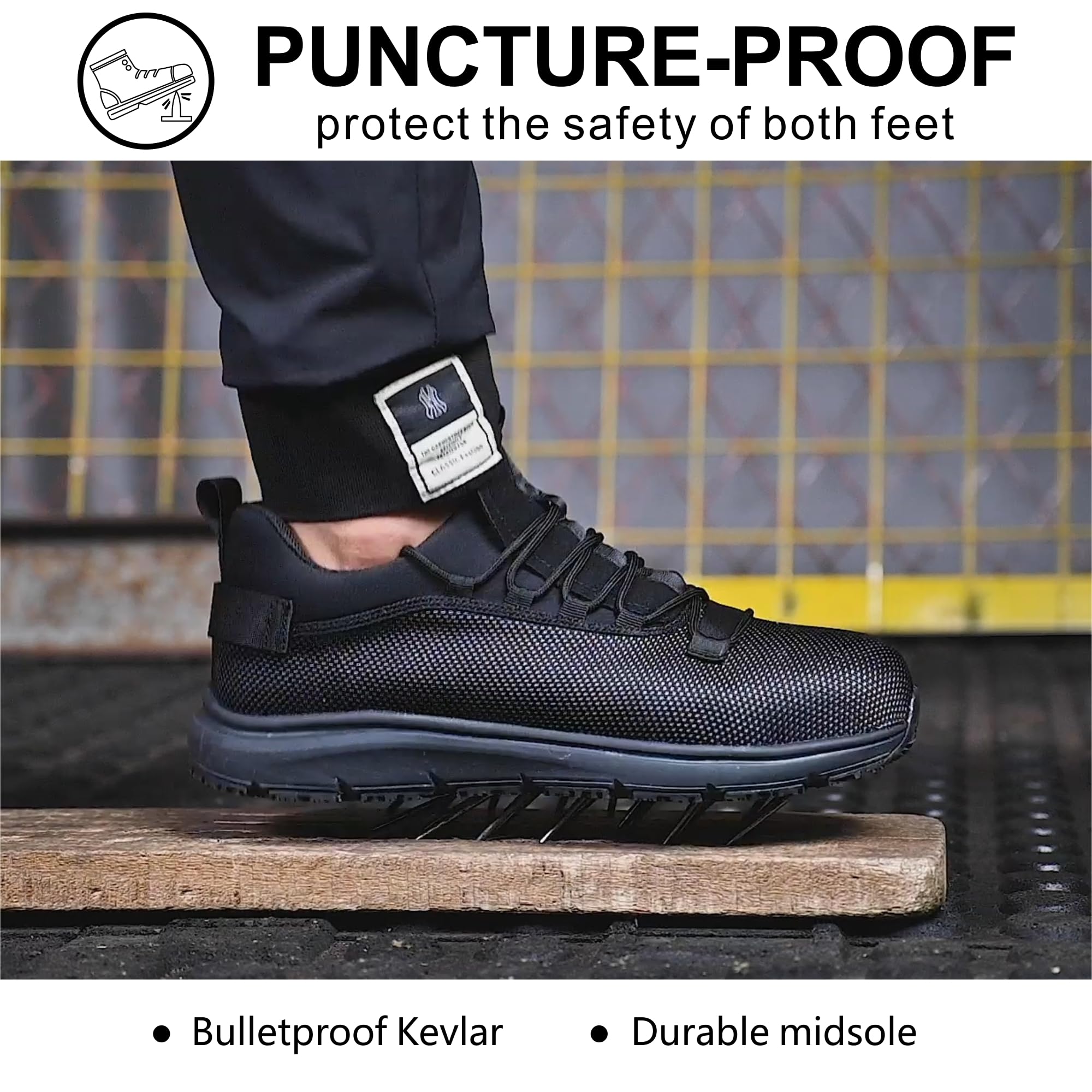 Steel Toe Work Boots for Men & Women - Waterproof Non-Slip Safety Shoes for Construction, Warehouse & Outdoor Work