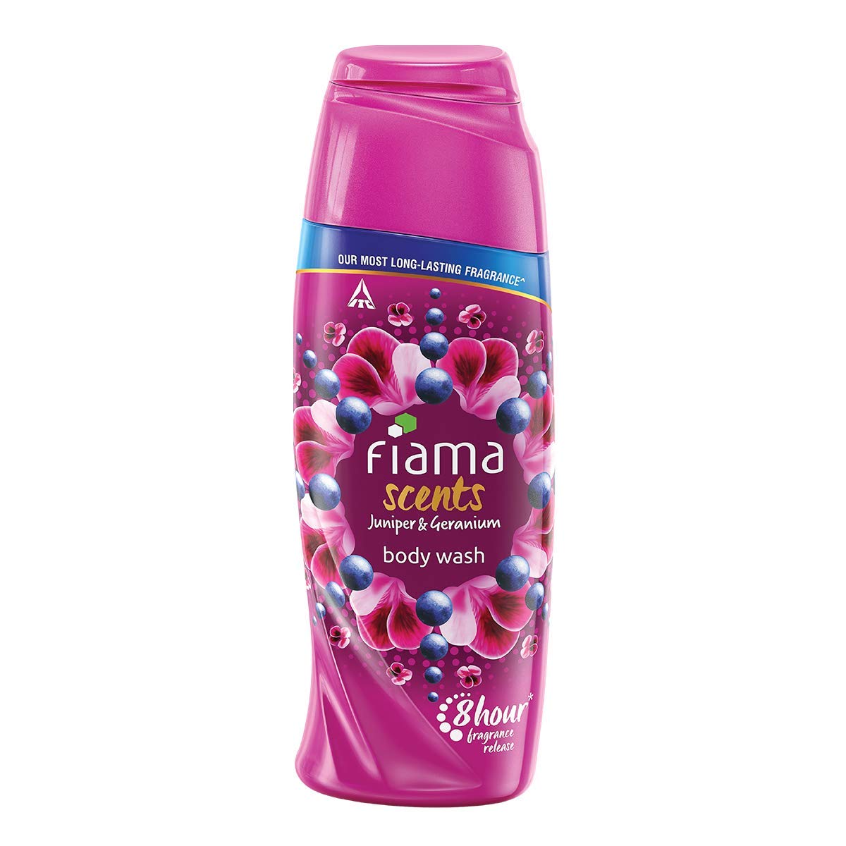 Fiama Scents Juniper & Geranium Body Wash 250ml with Exfoliating Loofah - Moisturizing Shower Gel for Men & Women - Spa & Relaxation Bath Essentials Gift Set for Home & Travel