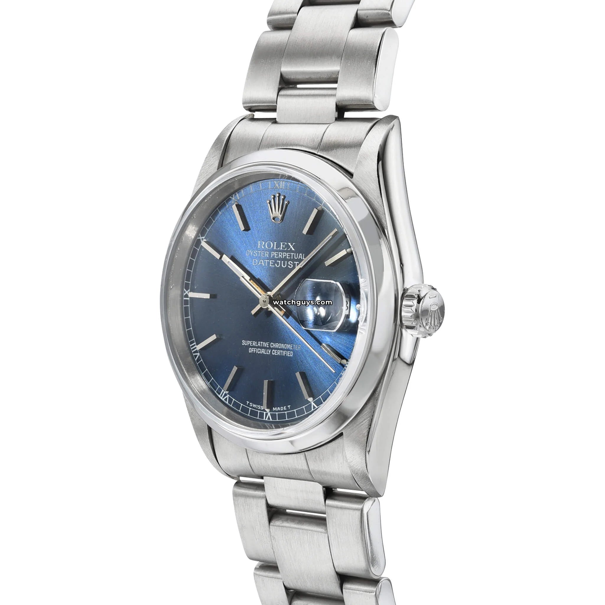 Rolex Datejust 16200 Blue Dial Stainless Steel Men's Watch - Luxury Dress Watch for Business & Formal Occasions