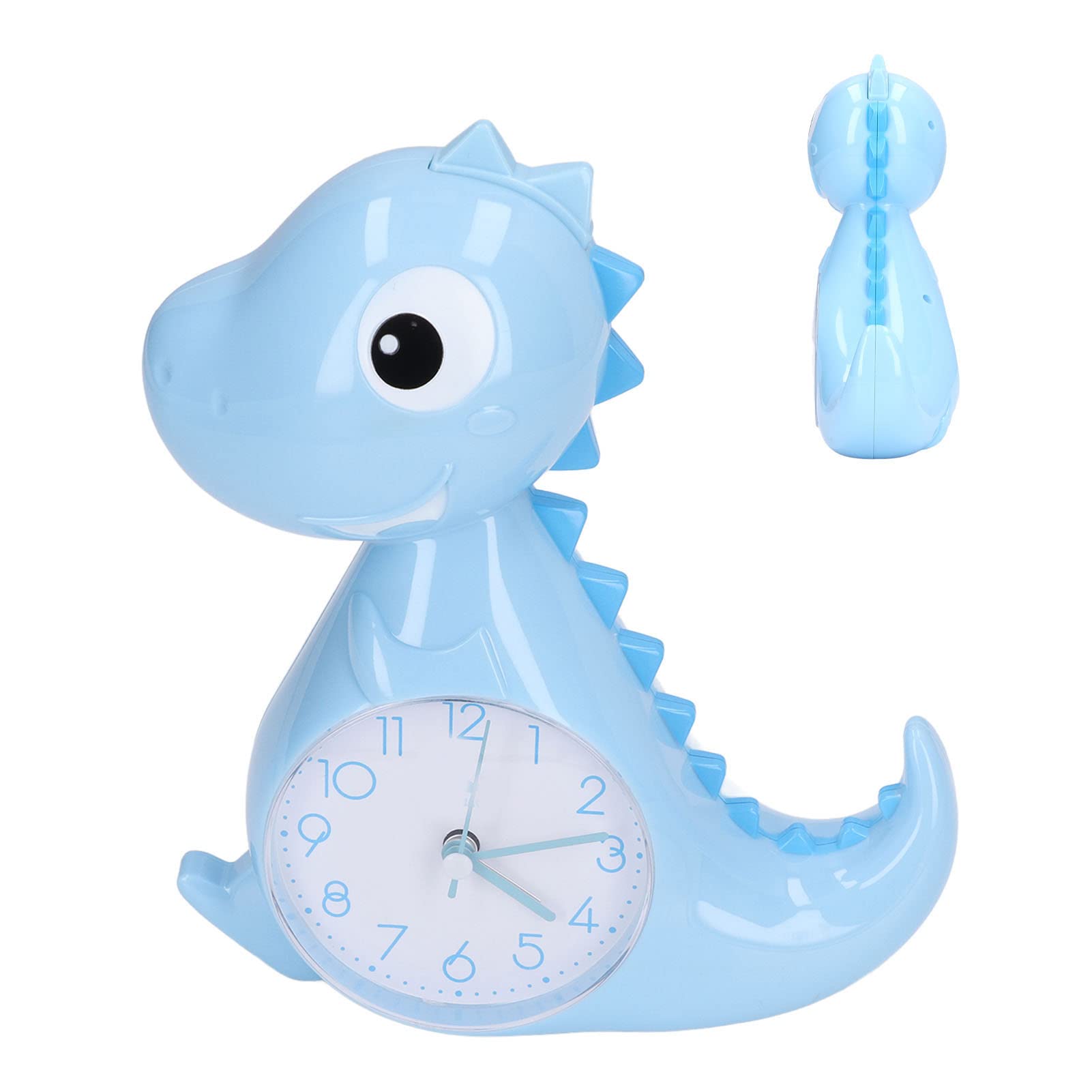 Dinosaur Alarm Clock for Kids - Cute Blue Dinosaur Shaped Desk Clock with Night Light, Perfect for Boys & Girls Bedroom Decor, Birthday Gifts, School & Home Use
