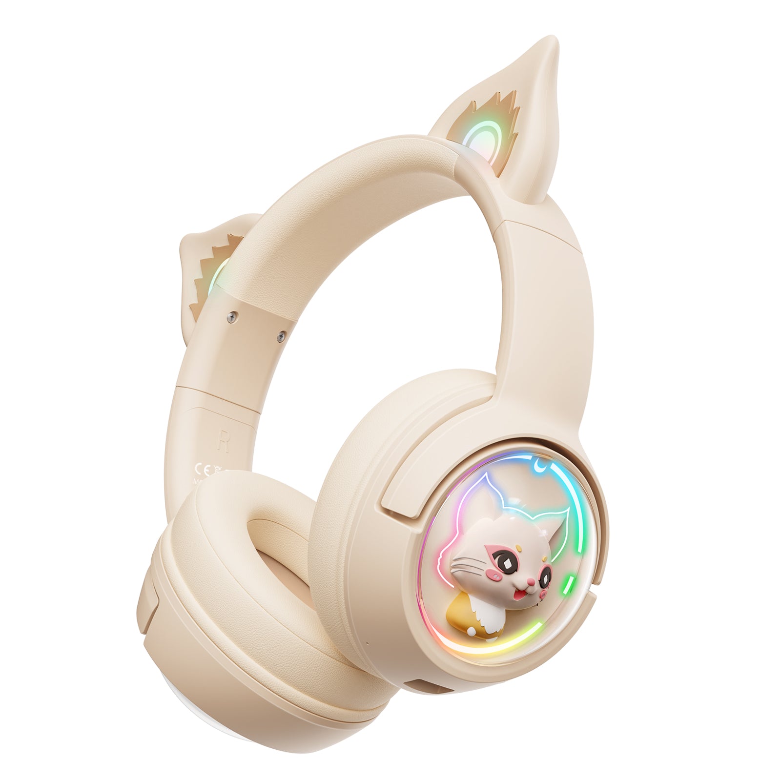 ONIKUMA B5 RGB Cat Ear Bluetooth Wireless Gaming Headset with Microphone - Lightweight Over-Ear Headphones for PC, PS4, Switch - Perfect for Streaming, Gaming & Music (Pink)