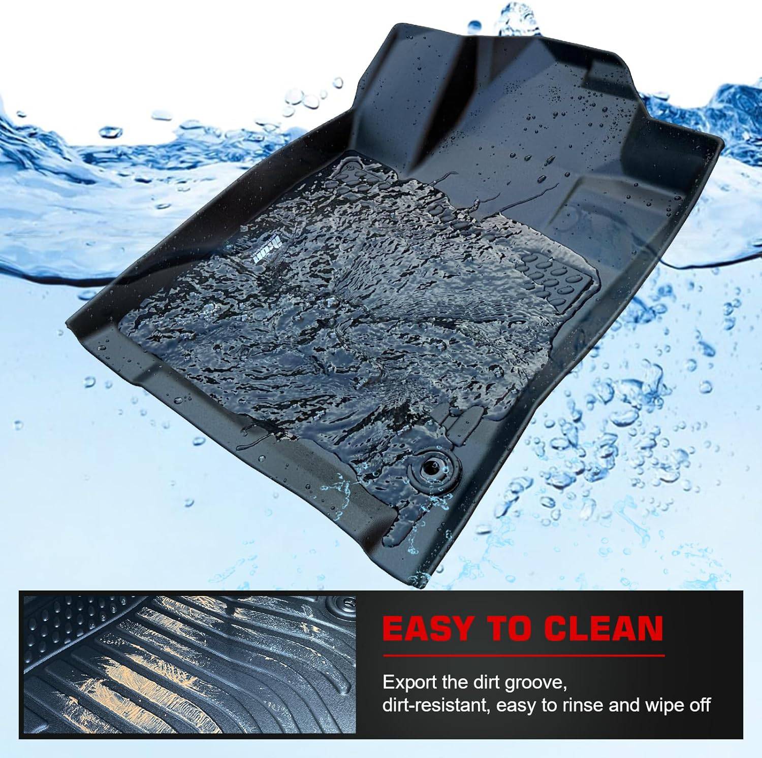 Custom Fit 3D All-Weather Floor Mats for 2013-2019 Nissan Sentra - TPE Thermo Plastic Elastomer Front & Rear Set (3PC) - Perfect for Winter Snow, Mud, and Rain Protection