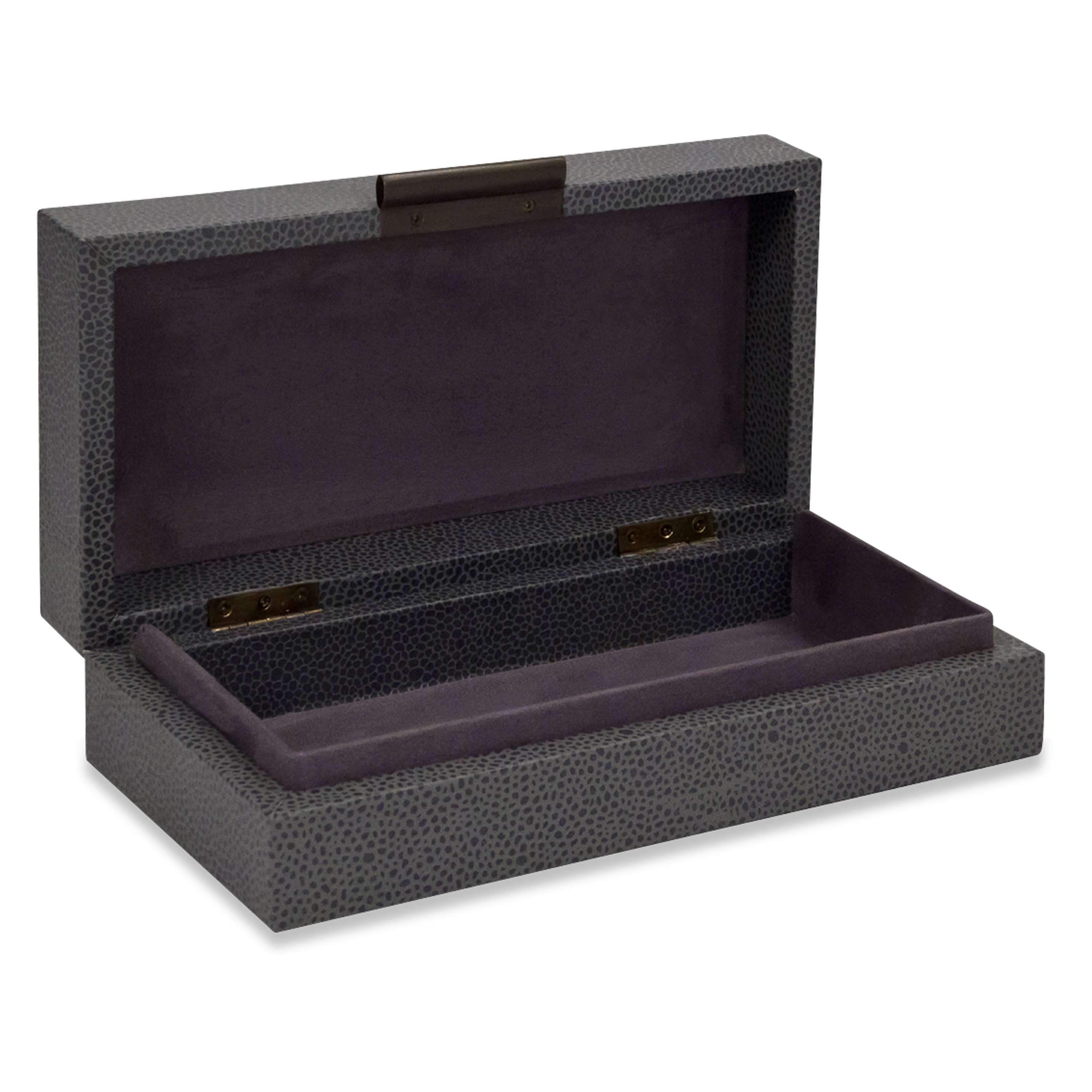 Genuine Leather Jewelry Box with Soft Lining - Elegant Blue Storage Case for Rings, Necklaces & Accessories | Perfect for Travel, Home & Gift Giving