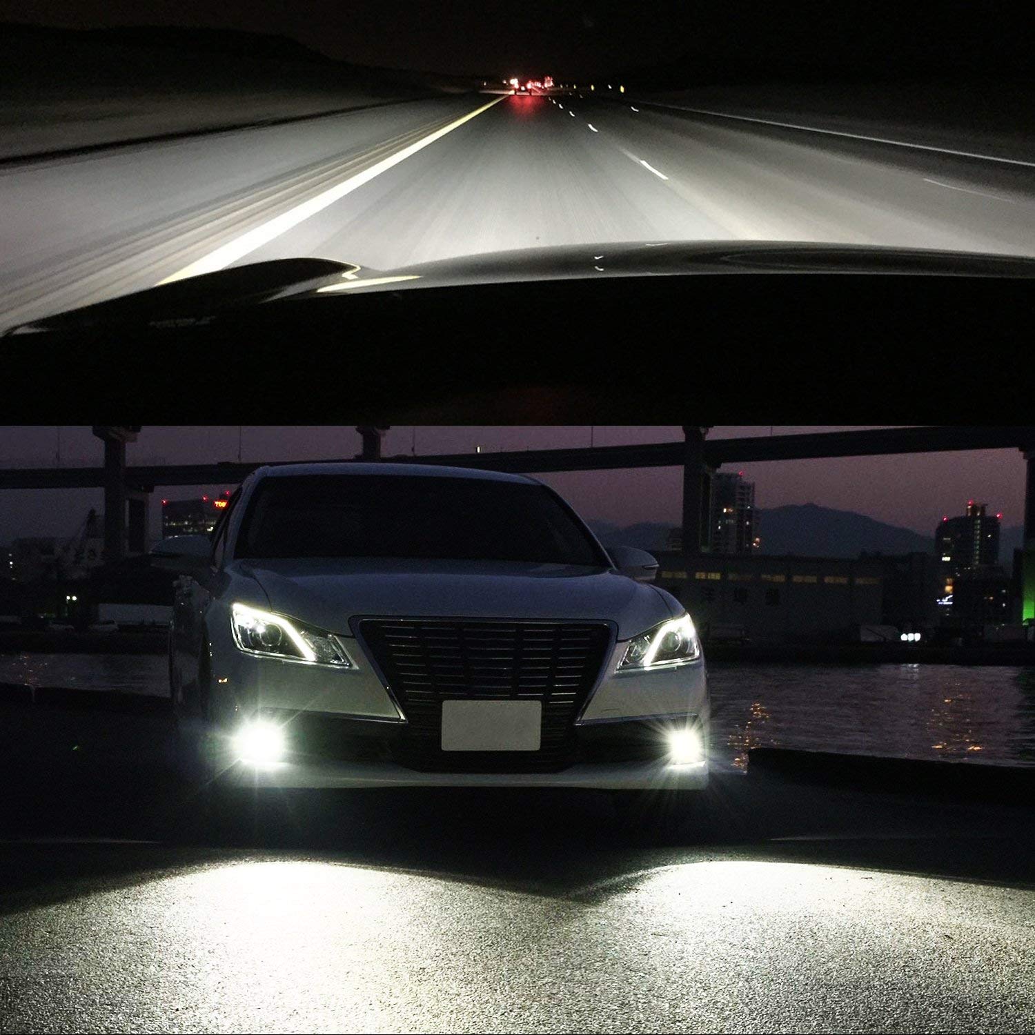 HOCOLO H3 LED Bulbs 6500K White - High Brightness DRL Fog Driving Lights for Cars - Replace Halogen 3570 CSP Chips - Plug-N-Play Installation - Pack of 2 (H3_Fog/DRL, White/6000K) - Perfect for Daytime Running & Nighttime Visibility