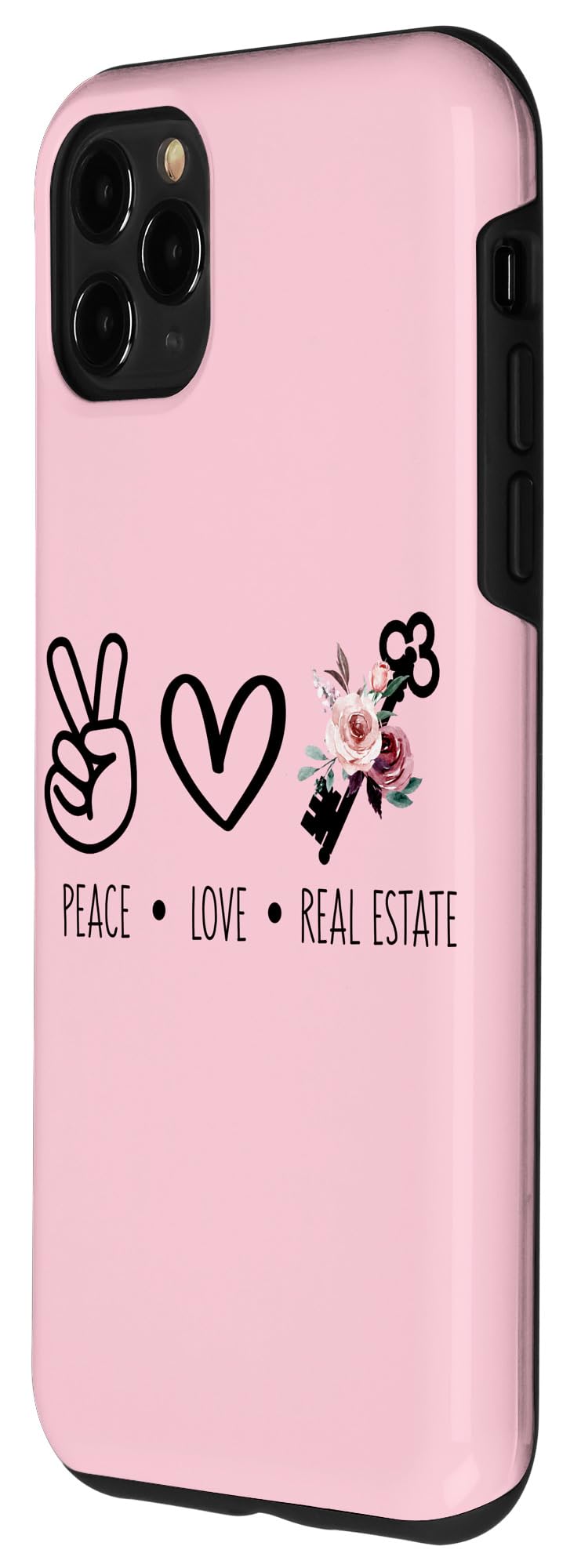 iPhone 11 Pro Max Case - Funny 'Peace Love Real Estate Agent' Design for Women | Protective Phone Cover for Work, Daily Use & Gift Giving