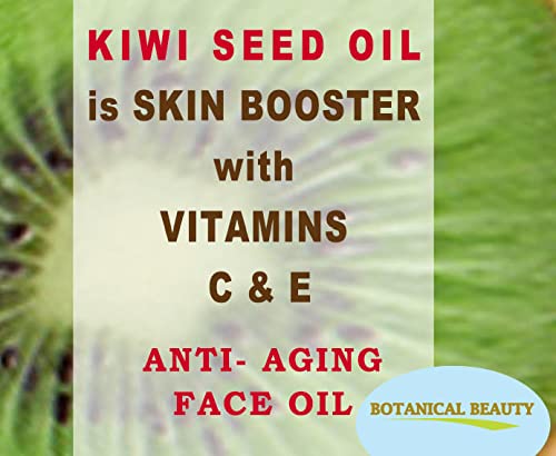 100% Pure Natural Kiwi Seed Oil - Cold Pressed, Undiluted, Virgin Carrier Oil for Face, Skin, Body, Hair & Nail Care (1 Fl.oz / 30ml) - Botanical Beauty Solution for Hydration & Anti-Aging