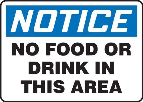 No Food or Drink Allowed Sign - Bilingual English/Spanish Notice for Restaurants, Offices, and Public Areas