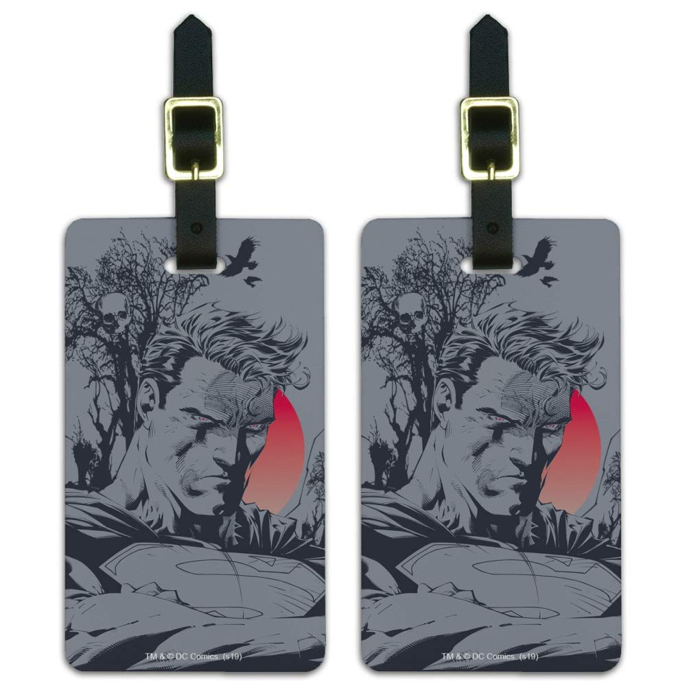 Superman Dark Persona Luggage ID Tags - Durable Suitcase Carry-On Cards for Travel (Set of 2) - Perfect for Airports, Business Trips & Vacation Identification