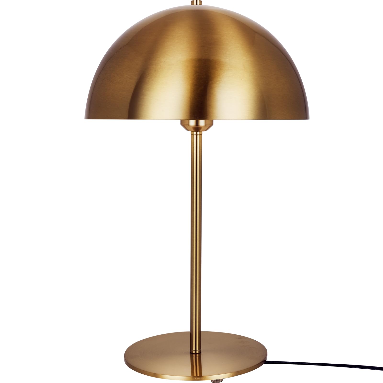 Vintage Mushroom Table Lamp - Mid Century Modern Desk Lamp with Art Deco Dome, Gold Finish for Bedroom, Living Room & Nightstand | Plug-In Mushroom Shape Night Light for Cozy Ambiance & Stylish Home Decor