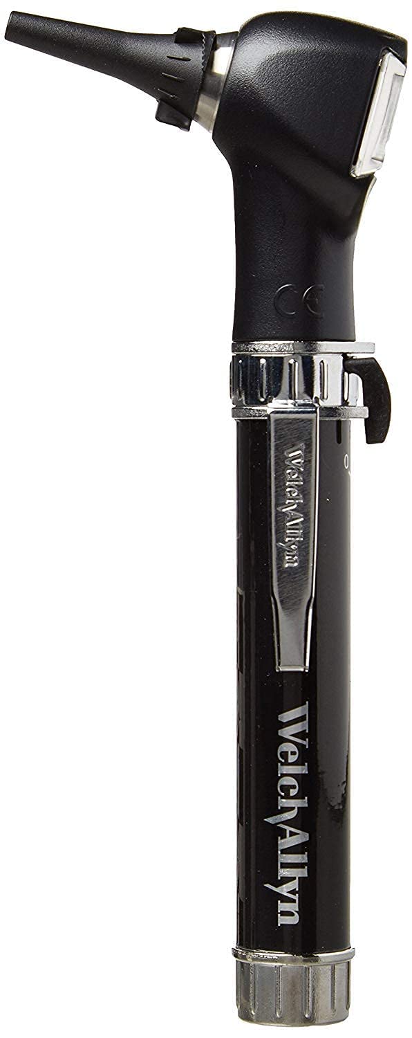 Welch Allyn Pocket Fiber Optic Otoscope Black (22840) - Professional Ear Exam Tool for Doctors, Nurses & Home Use - Perfect for Pediatric Checkups, Ear Infection Diagnosis & ENT Clinics