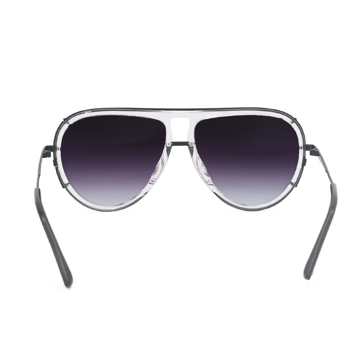 Ivy Luxe Clear Black Tangle-Free Round Aviator Sunglasses for Women - UV Protection, Fashionable & Lightweight - Perfect for Driving, Beach & Outdoor Activities