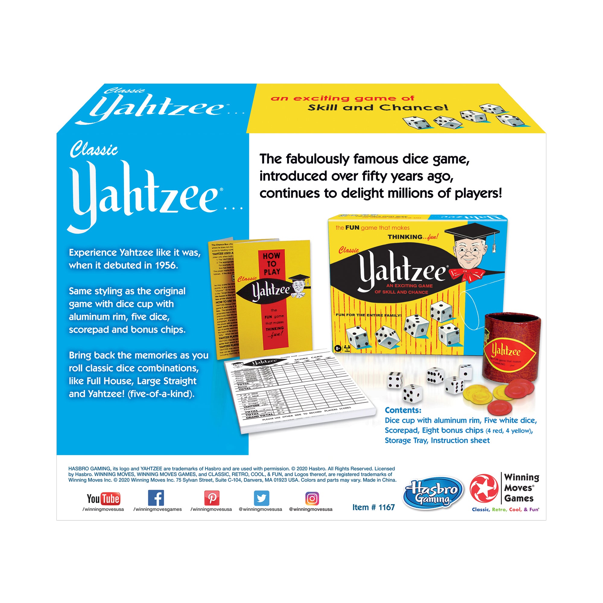 Classic Yahtzee Vintage Dice Game - Family Board Game for Kids & Adults - Perfect for Game Nights, Parties & Travel