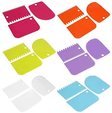 Noble Foods 3-Piece Cake Spatula Set - Plastic Dough Knife, Sugar Icing & Fondant Scraper - DIY Cake Decorating Tools for Baking, Pastry Making & Cake Styling