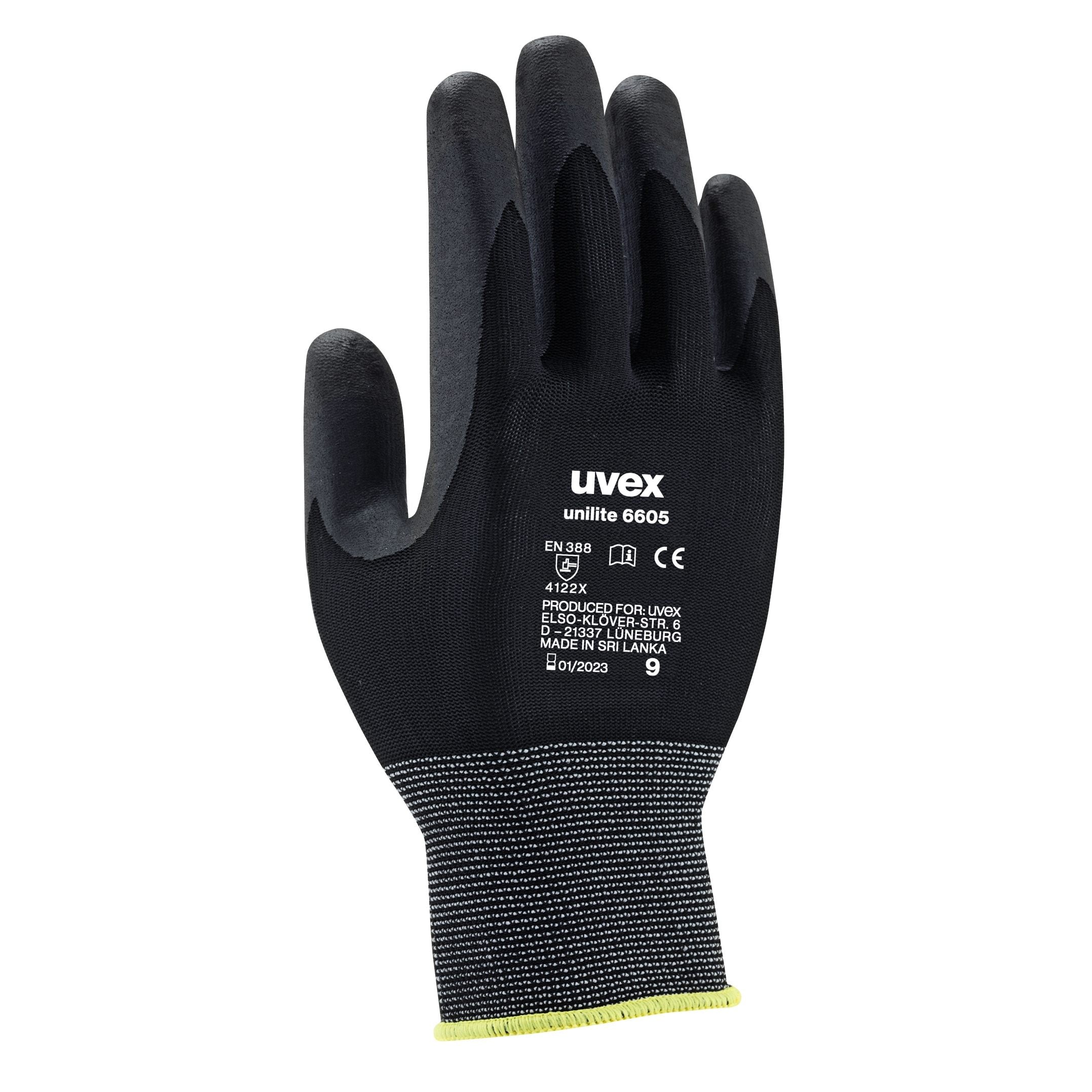 Uvex Unilite 6605 Cut-Resistant Safety Gloves - Size 9 - ANSI Compliant Work Gloves for Construction, Woodworking & Industrial Use