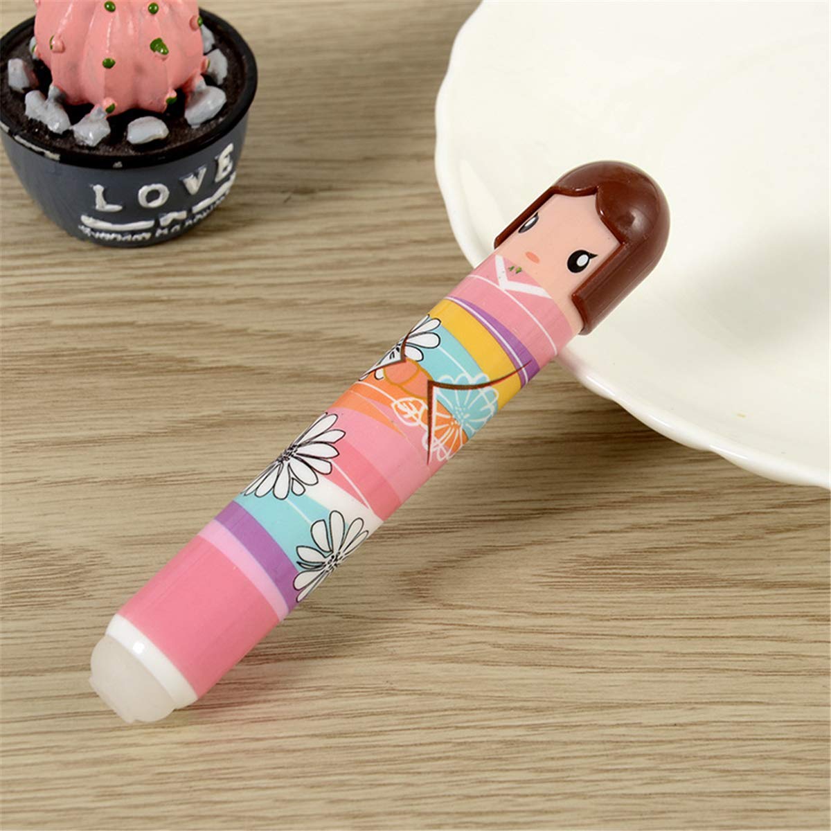 Japanese Kimono Doll Fashion Gel Pens - 6 Pack Cute Cartoon Ballpoint Pens for Creative Writing, School & Office Supplies | Perfect for Journaling, Note Taking & Gift Giving