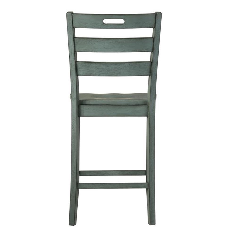 Furniture of America Jolines Wood Counter Height Chair in Green (Set of 2) - Perfect for Kitchen Islands, Breakfast Bars & Small Dining Spaces