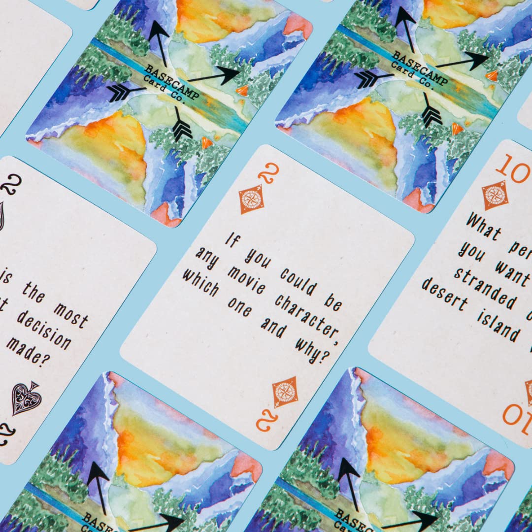 Basecamp Cards: Original Edition Conversation Starters - 52+2 Family Friendly Unique Questions for Meaningful Discussions - Fun Family Game Night & Road Trip Activity - Perfect for Bonding with Kids & Friends