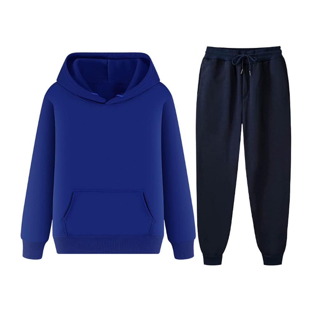 Men's Fleece Tracksuit Set - Hooded Sweatshirt & Jogger Pants Combo for Casual Wear, Gym, and Outdoor Activities
