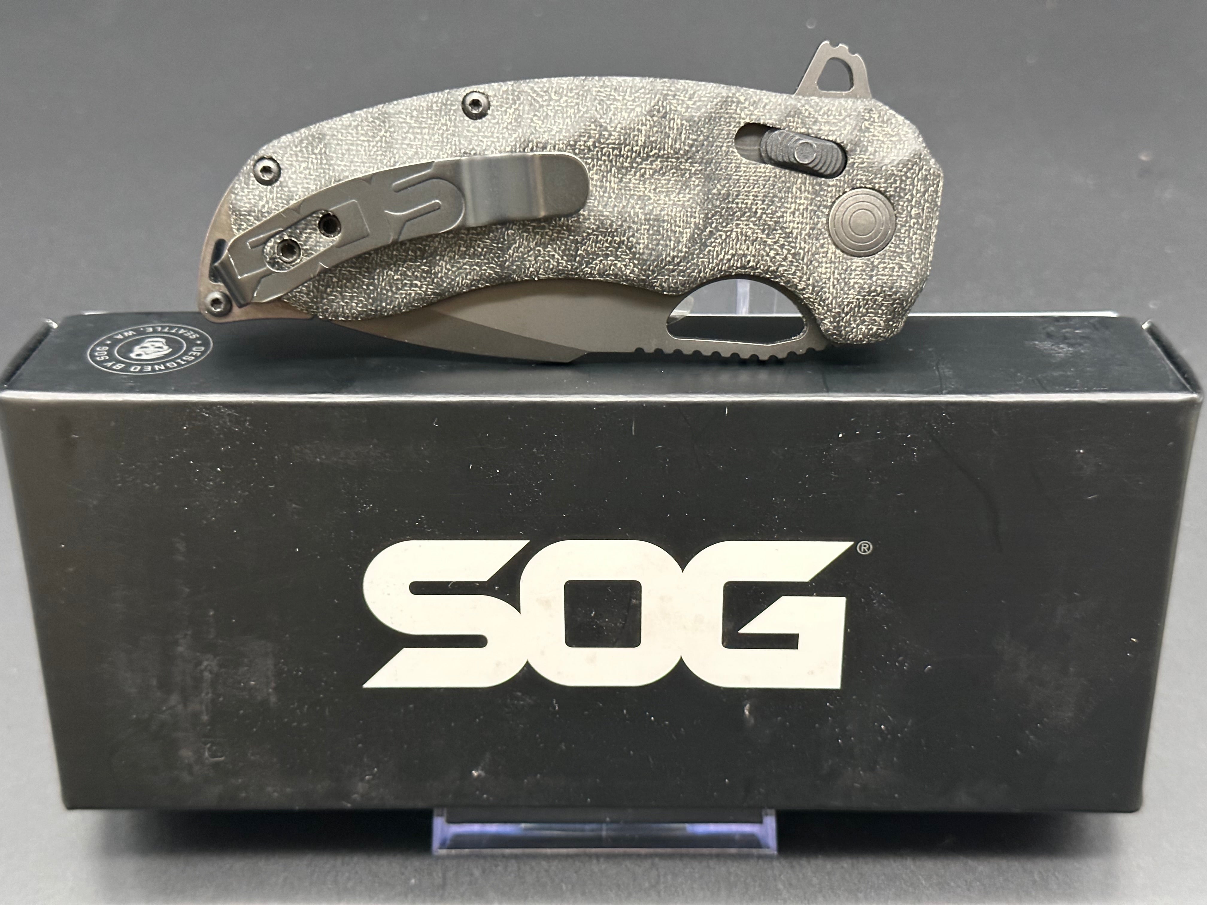 SOG Kiku XR Folding Knife - Blackout Edition with Black Micarta Handle | EDC Tactical Knife for Outdoor Camping, Hunting & Survival Gear
