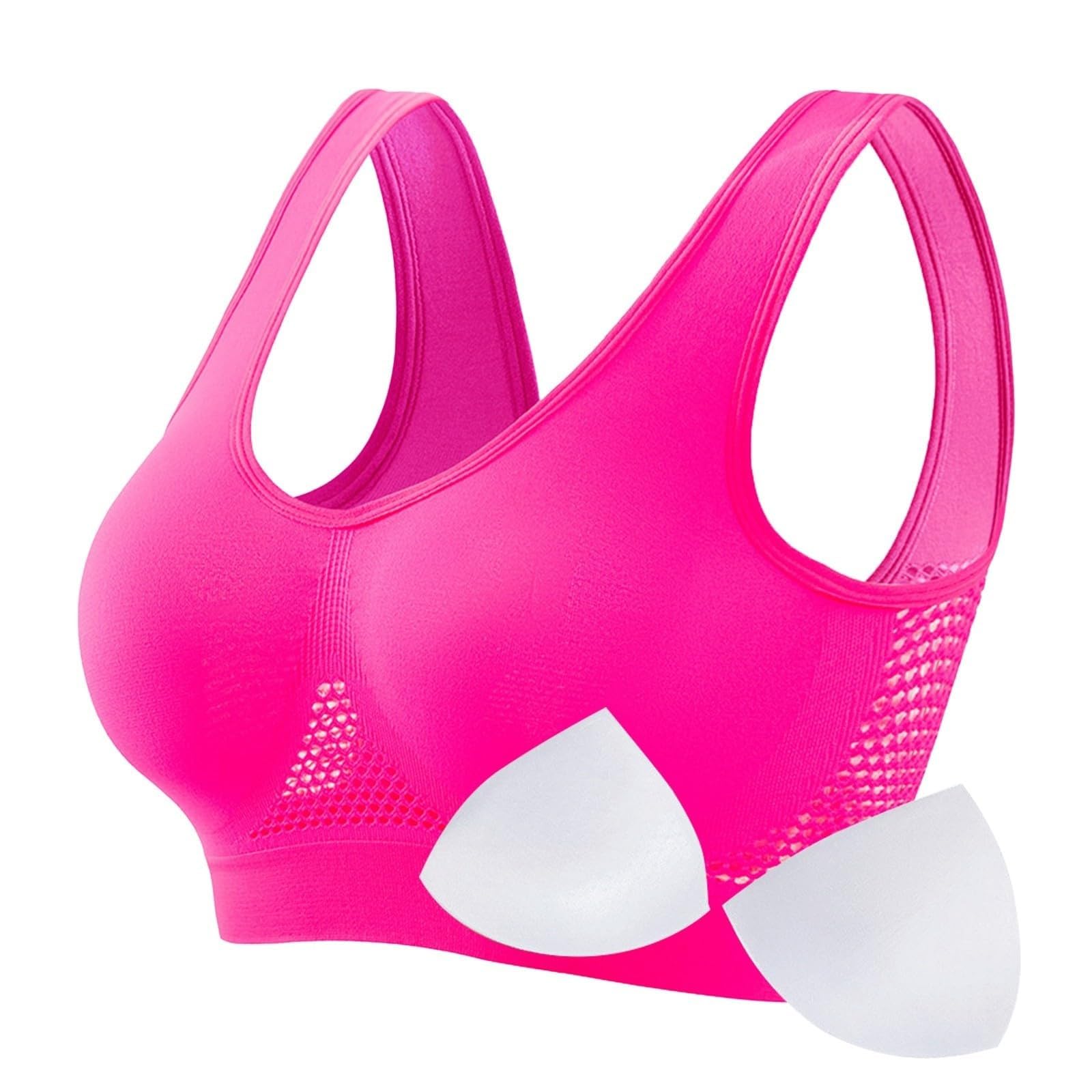High Impact Racerback Sports Bras for Women - Padded Seamless Yoga & Gym Workout Bras - Plus Size Support for Running, HIIT, CrossFit & Fitness Training