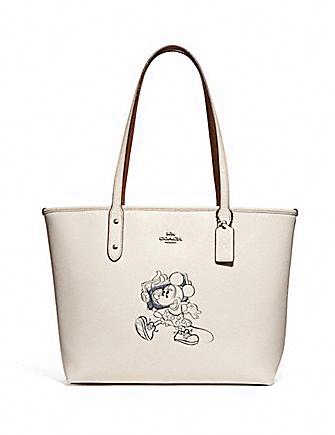 Coach Disney X Minnie Mouse City Zip Top Tote Bag for Women - Stylish Crossbody Handbag for Work, Travel & Everyday Use