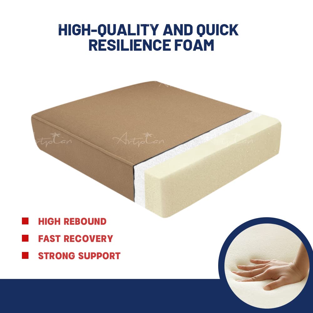 ARTPLAN All-Weather Outdoor Loveseat Cushions Set of 5 - Waterproof Patio Deep Seating Cushions for Garden, Deck & Poolside Furniture - Perfect for Lounging, Relaxing & Entertaining Outdoors