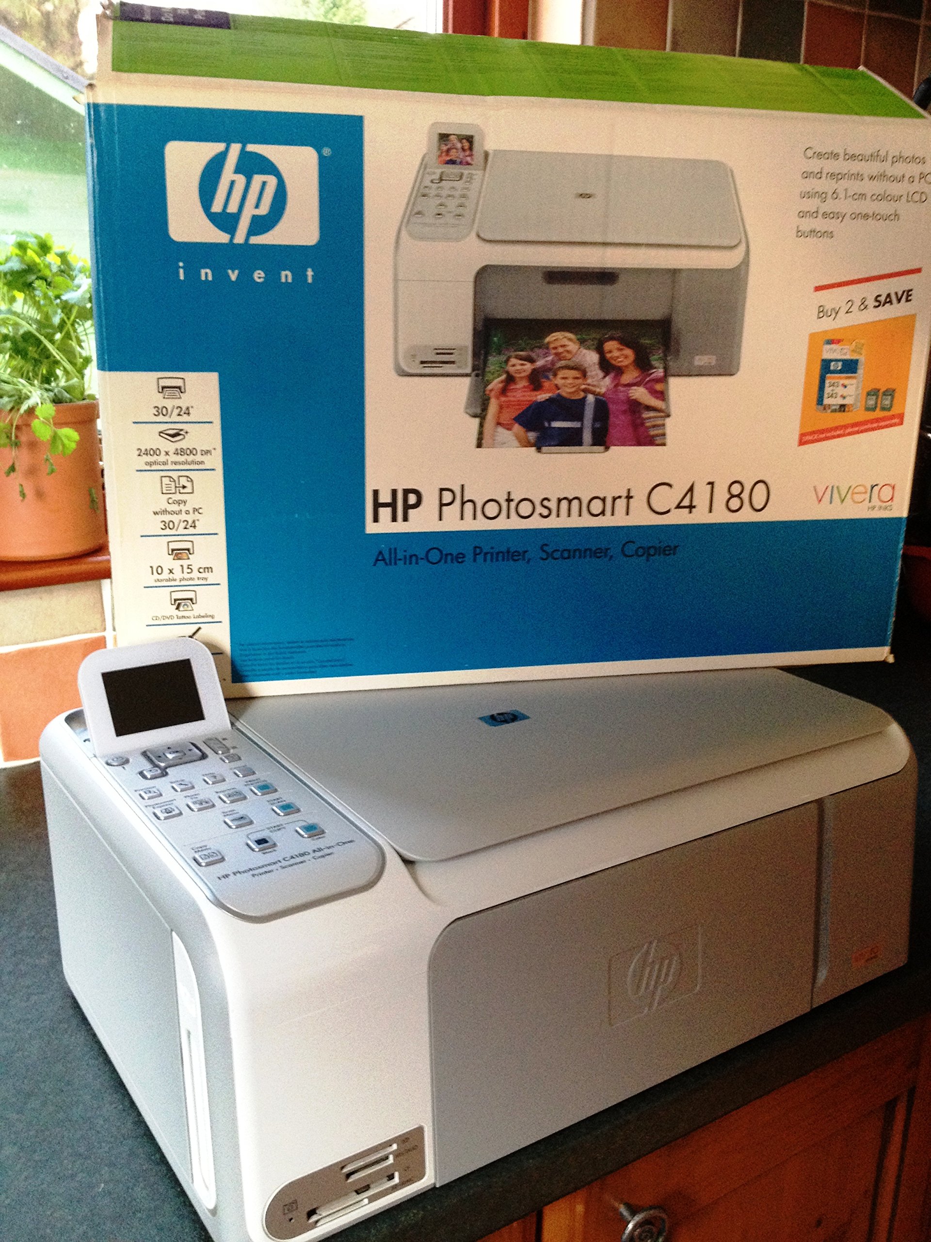 HP Photosmart C4180 All-in-One Printer - Wireless, Fax, Copy, Scan | Home Office & Small Business Printing Solution