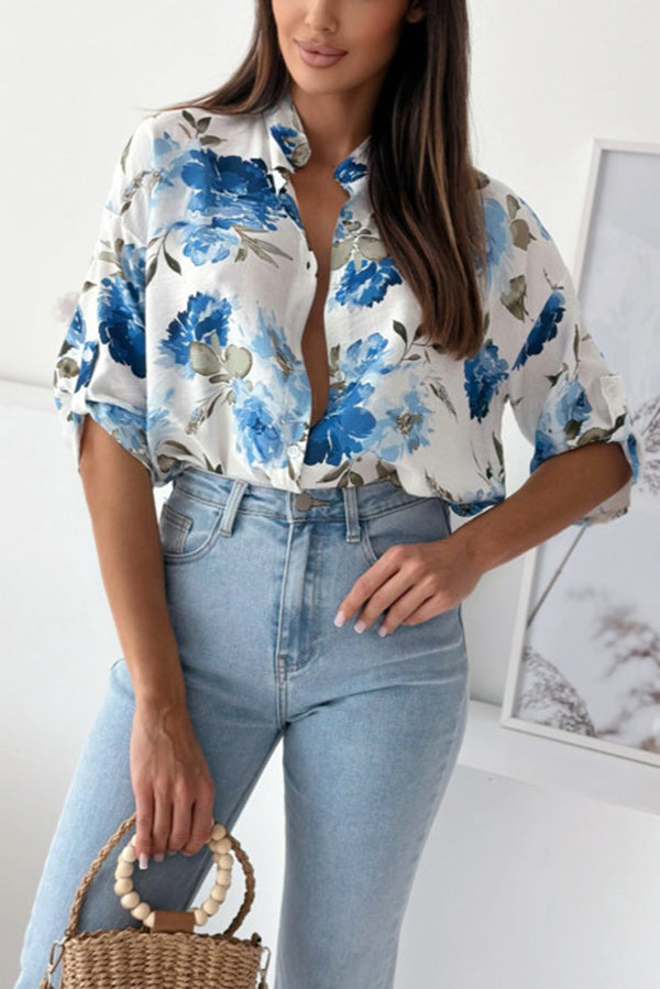 Stylish Floral Print Casual Shirt Top for Women - Summer Blouse with Comfortable Fit - Perfect for Office, Date Night & Weekend Outings