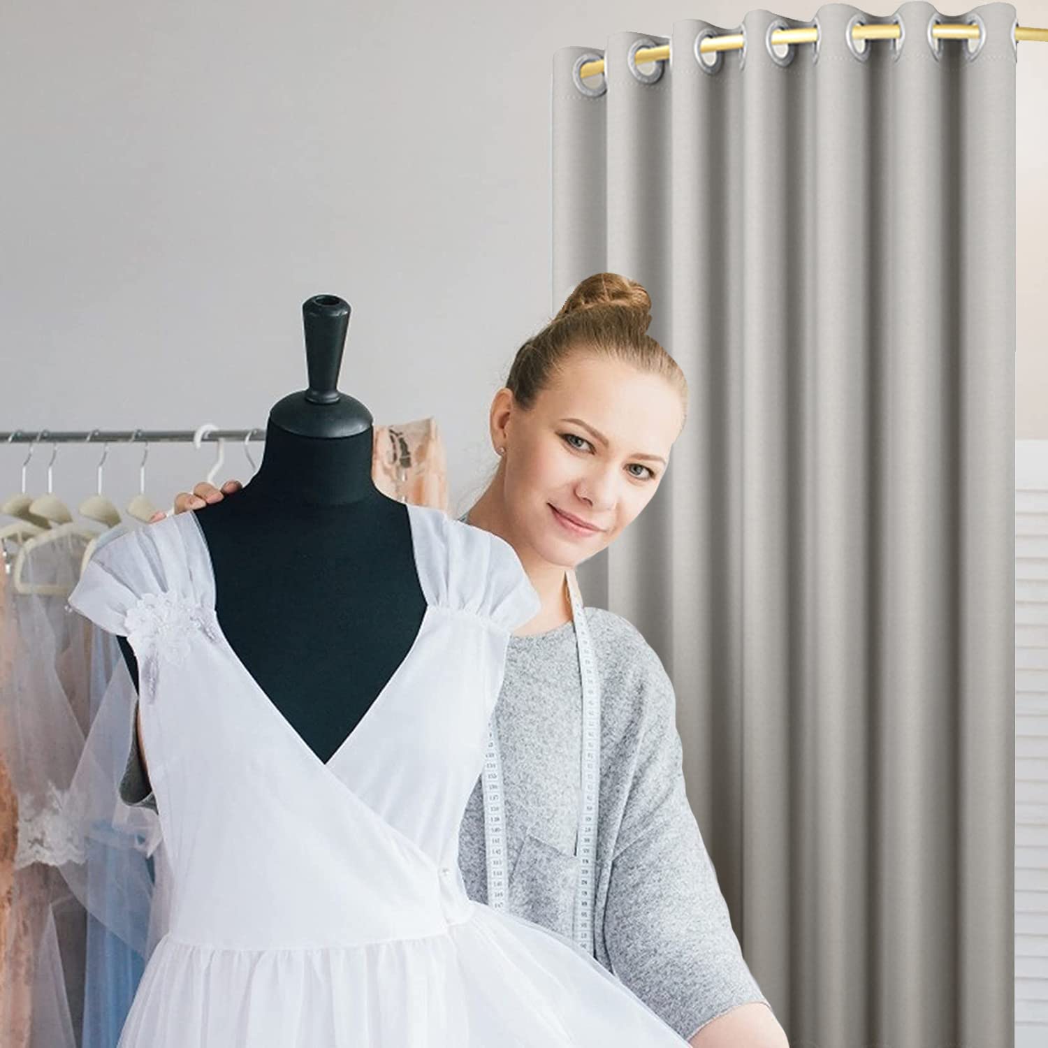TEENKON 55-inch Portable Dressing Room with Privacy Curtain - Folding Changing Room for Mall, Office & Home Use - Includes Hanging Rod & Hooks for Easy Setup | Perfect for Retail Stores, Fitting Areas & Personal Space Dividers