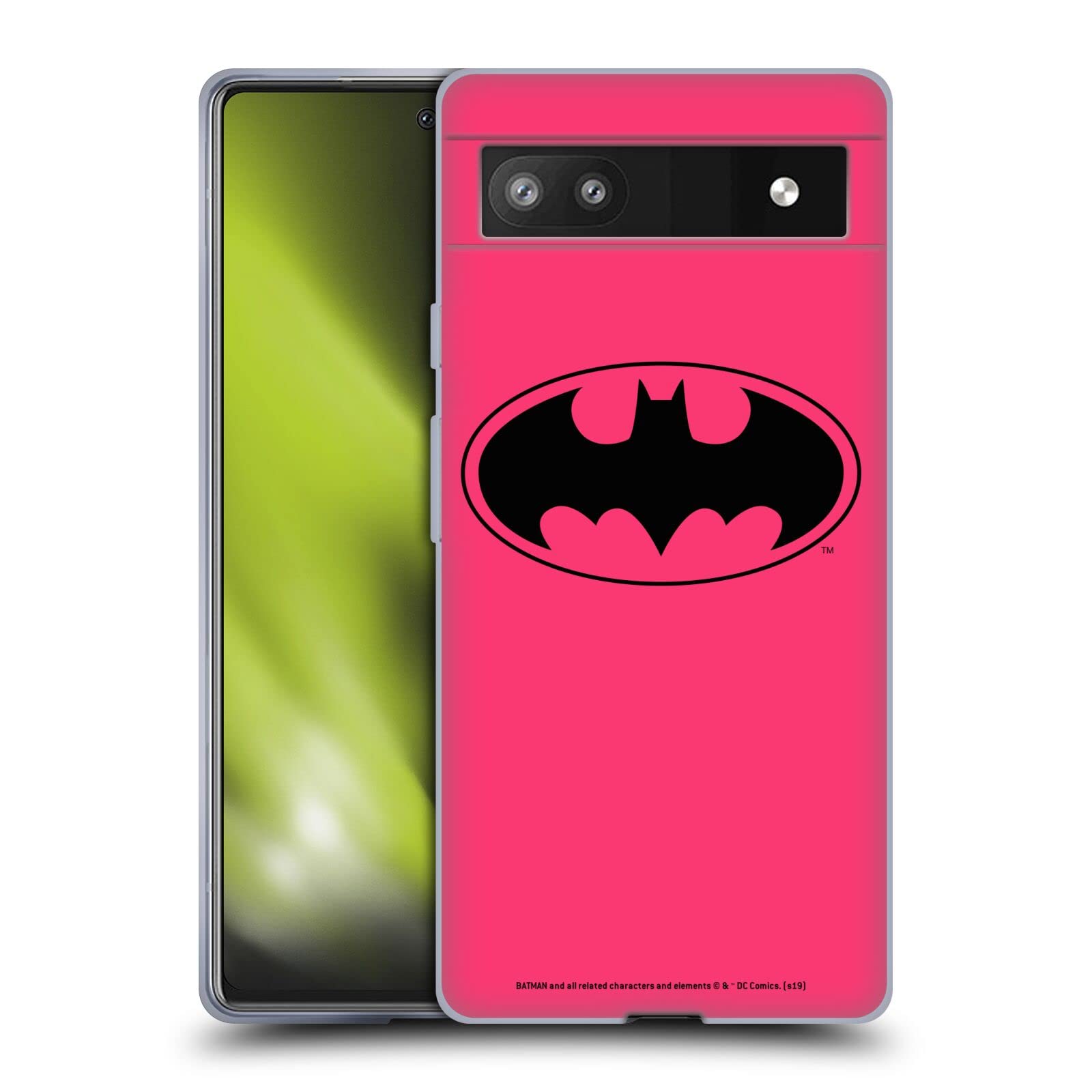Batman DC Comics Pink Gel Case for Google Pixel 6a - Officially Licensed Superhero Protection