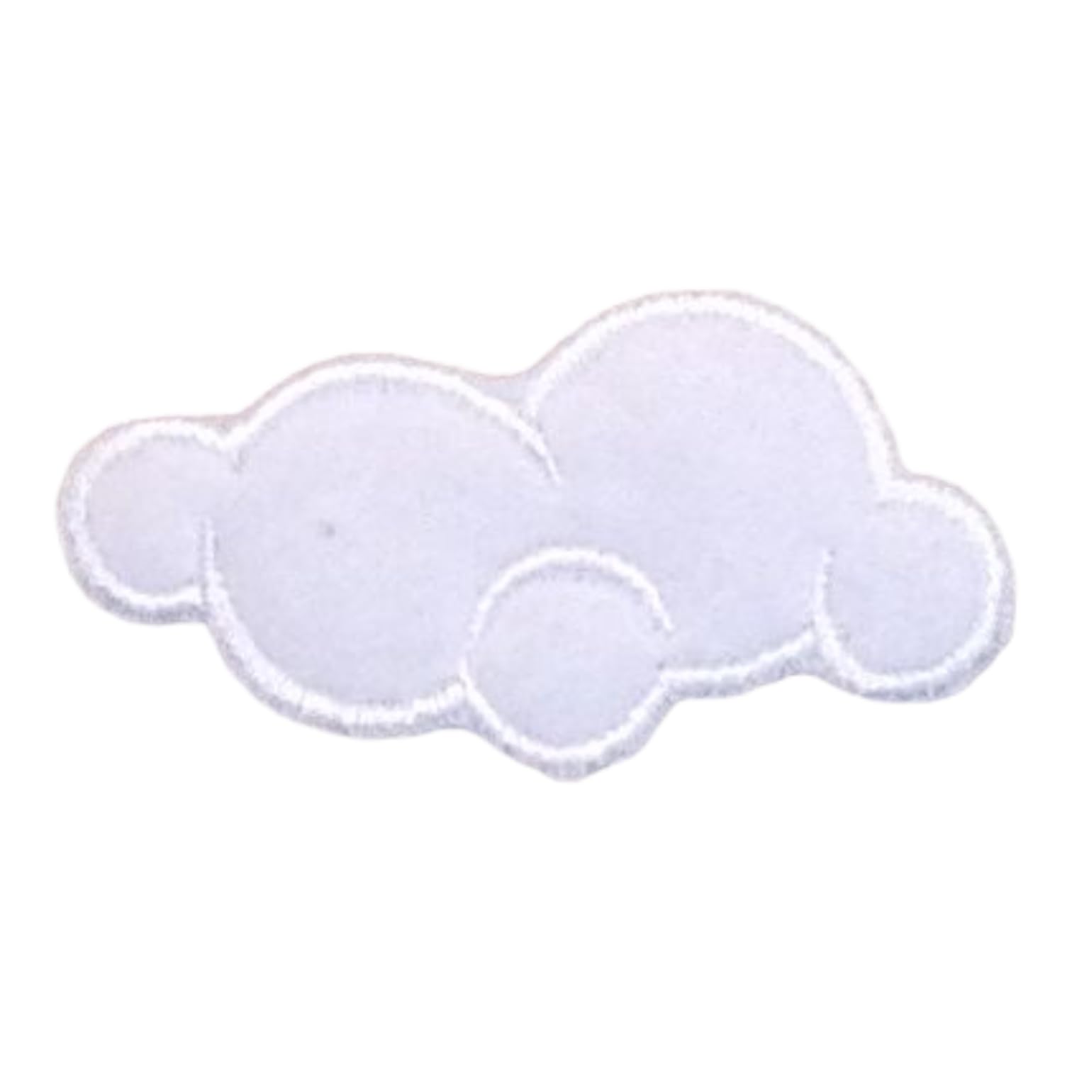 White Cloud Embroidered Iron On Patch for Jackets, Bags & DIY Crafts - Premium Embroidered Applique for Clothing Customization