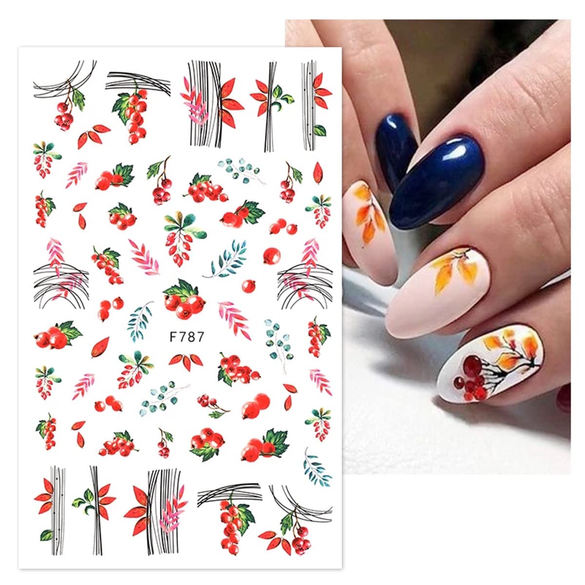3D Fall Maple Leaf Nail Stickers - Autumn DIY Manicure for Women
