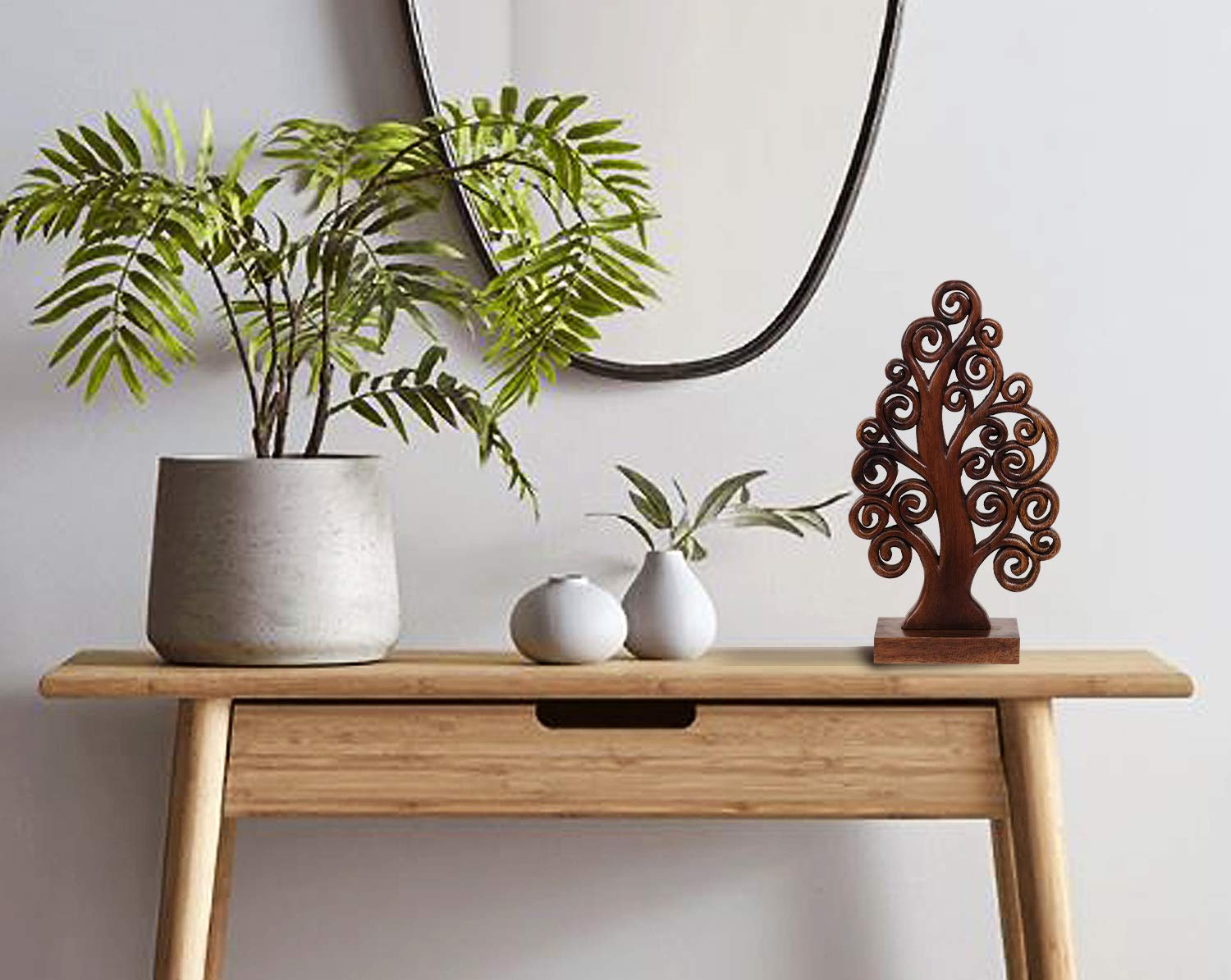 Decozen Wooden Tree of Life Sculpture - Unique Mother's Day & Birthday Gift for Mom - Handcrafted Home Decor for Living Room, Office, Shelf, Fireplace, Farmhouse, Tabletop, Boho & Mantle - Perfect for Mother's Day Decorations & Rustic Home Styling
