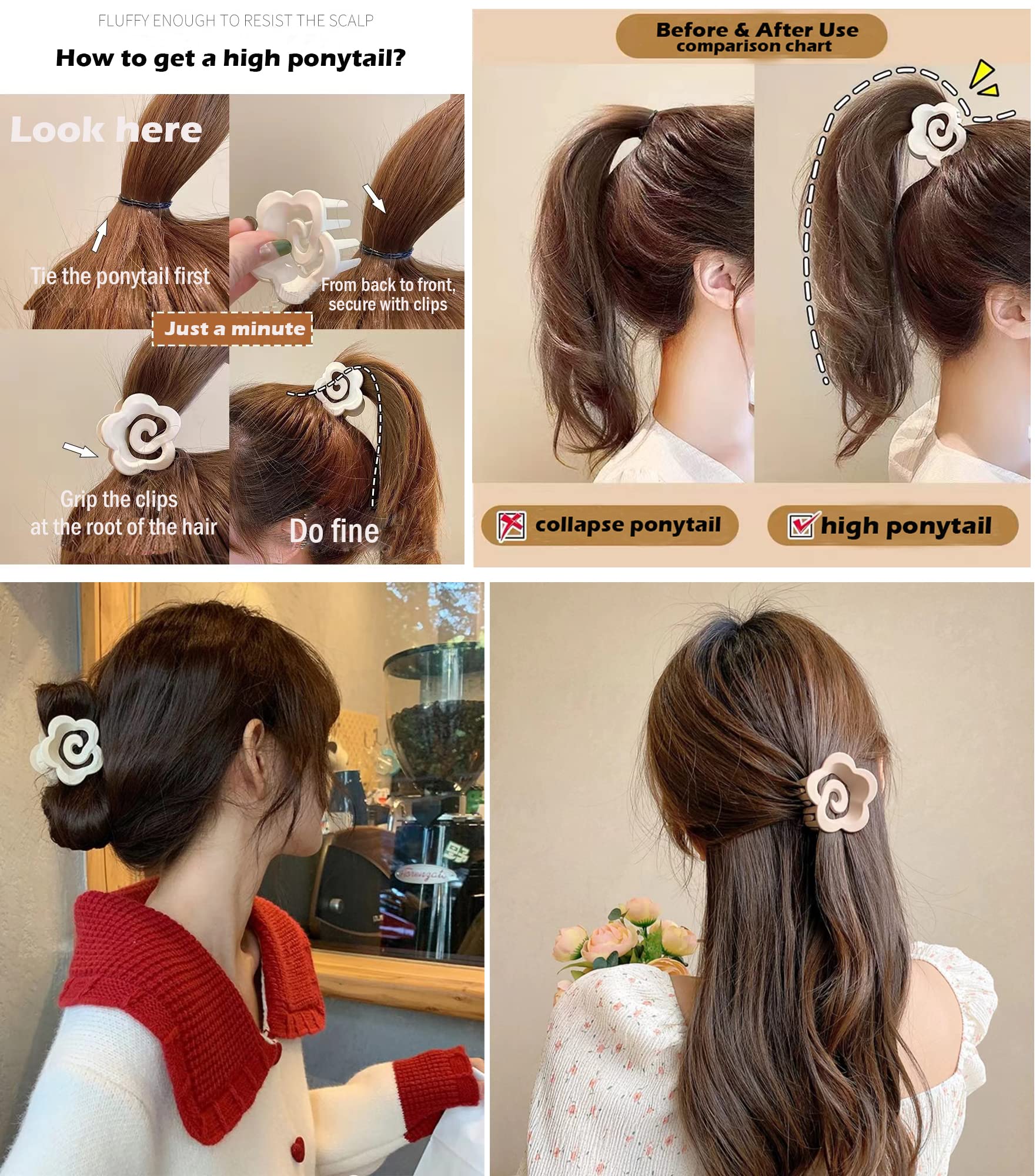 Matte Hair Claw Clips for Women - 8 Colors, Thin Hair Barrettes for Daily Styling & Gifts