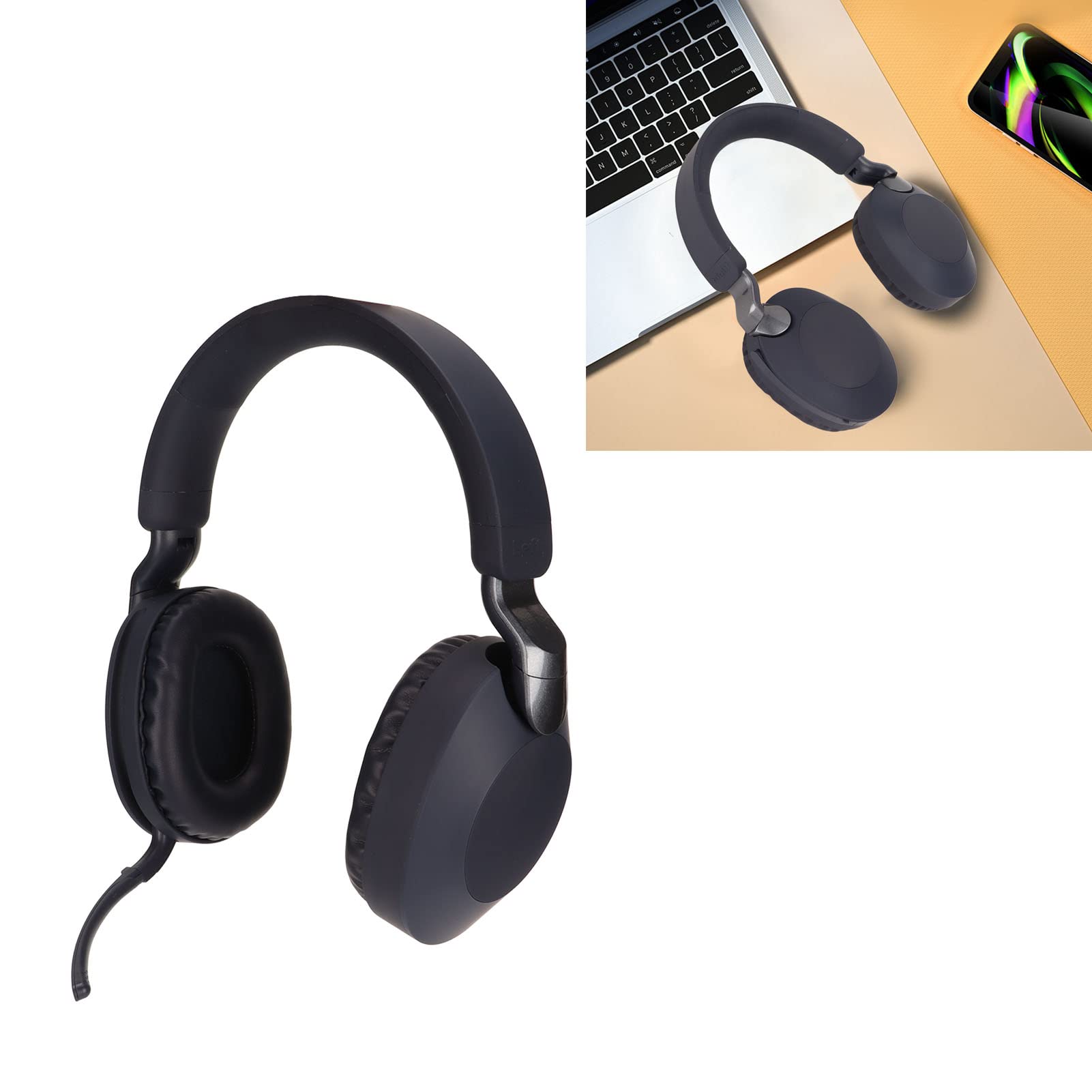 EIMSOAH Gaming Headset with Microphone - Foldable 5.1 Stereo Wired Headphones, Dual Mode USB-C & 3.5mm for PC, Laptop, PS5, Xbox (Blue) - Perfect for Online Gaming, Streaming & Video Calls